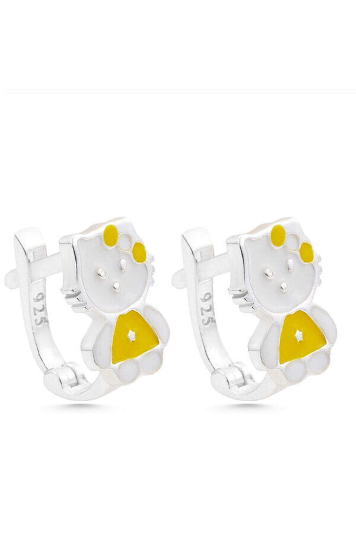 shop Çocuk Kedi 925 Ayar Gümüş Küpe
