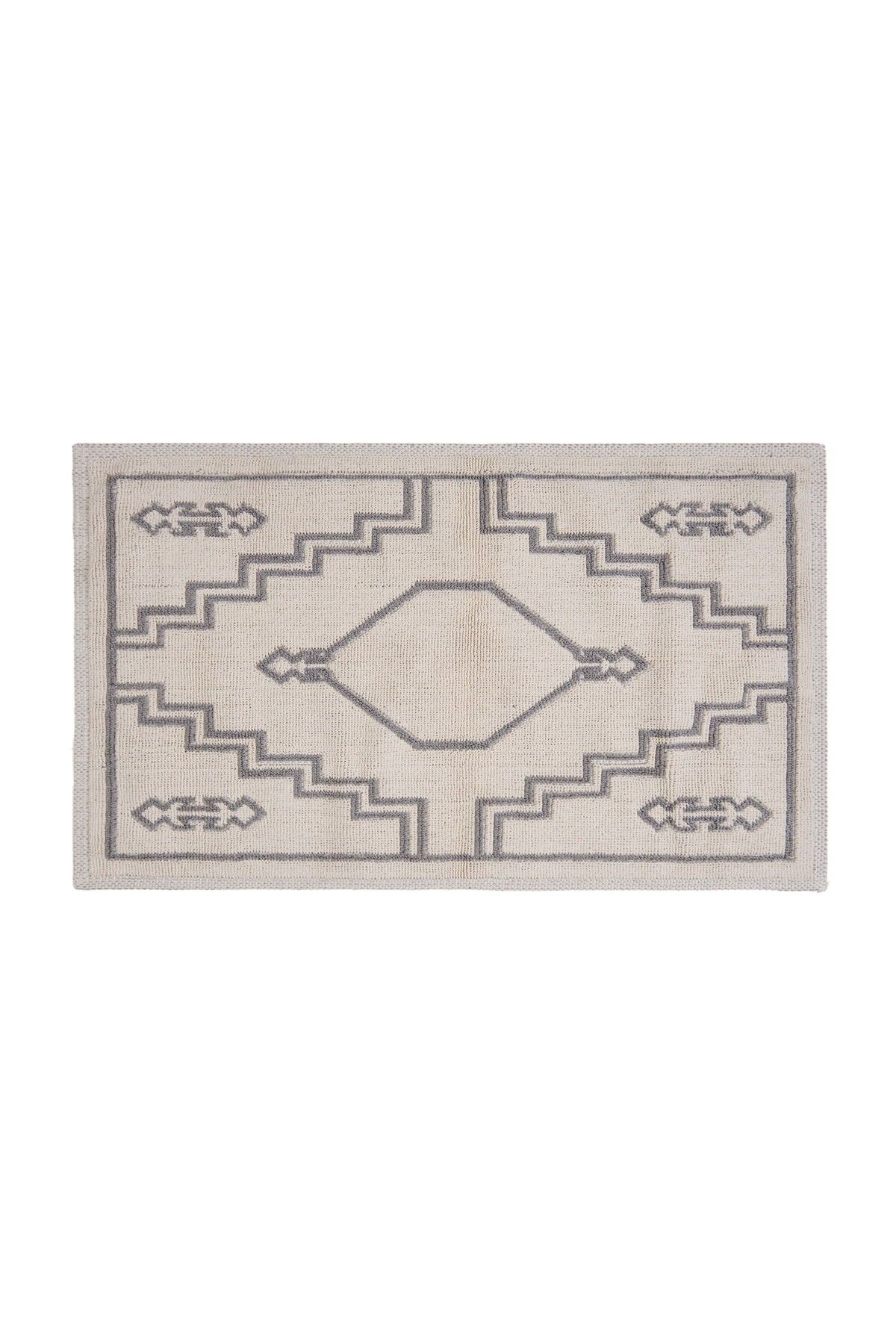 MATMEL Soft Klas 2'li Banyo Paspası - Ekru / Gri - 60x100 cm + 50x60 cm