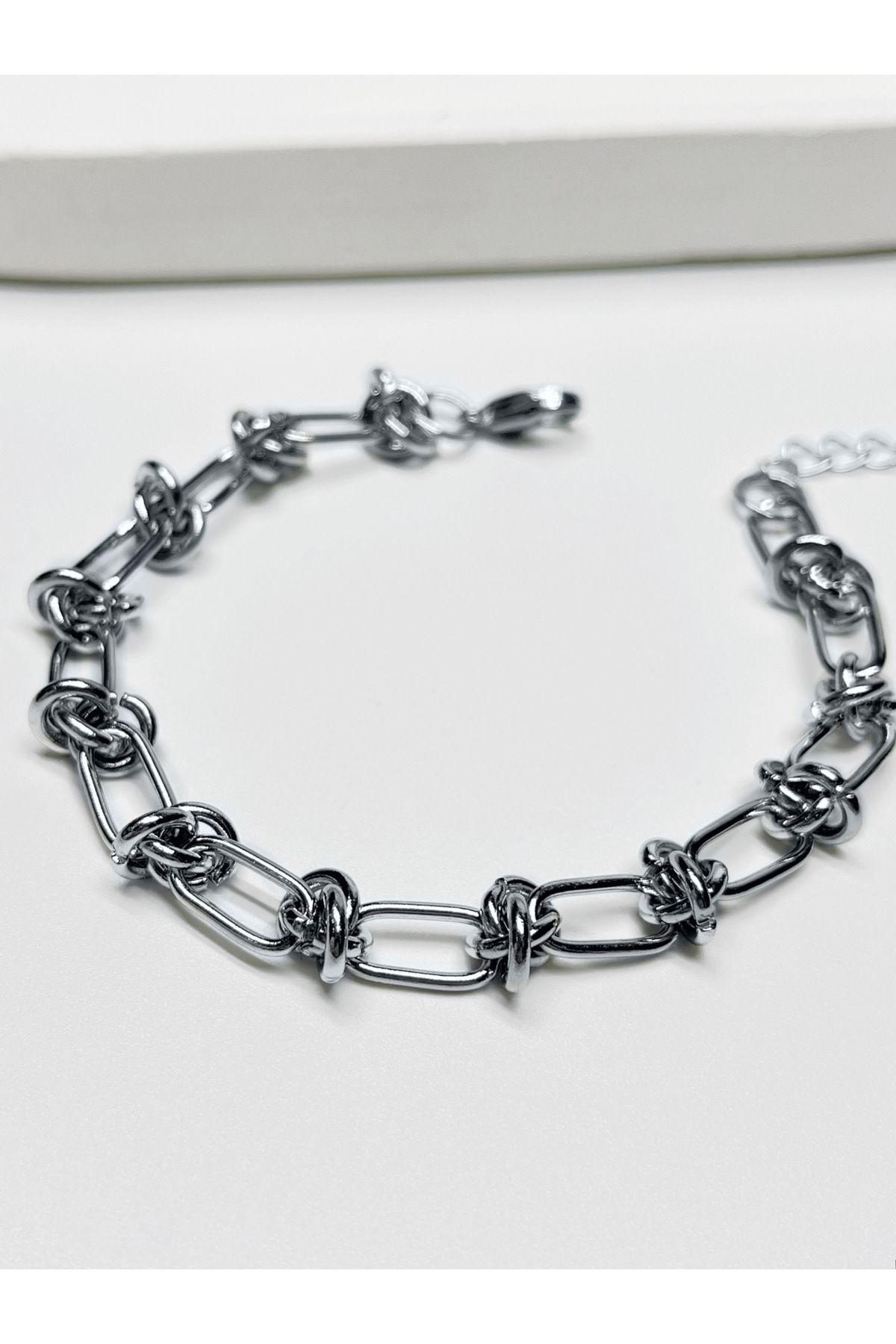 RABİA AKINCI BY NOURA Knot Silver Düğüm Tasarımlı Zincir Bileklik
