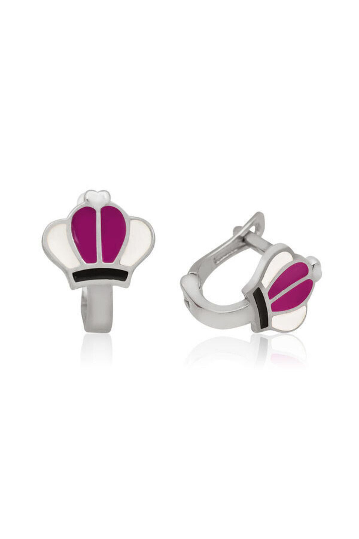 shop Çocuk Erguvan Taç 925 Ayar Gümüş Küpe