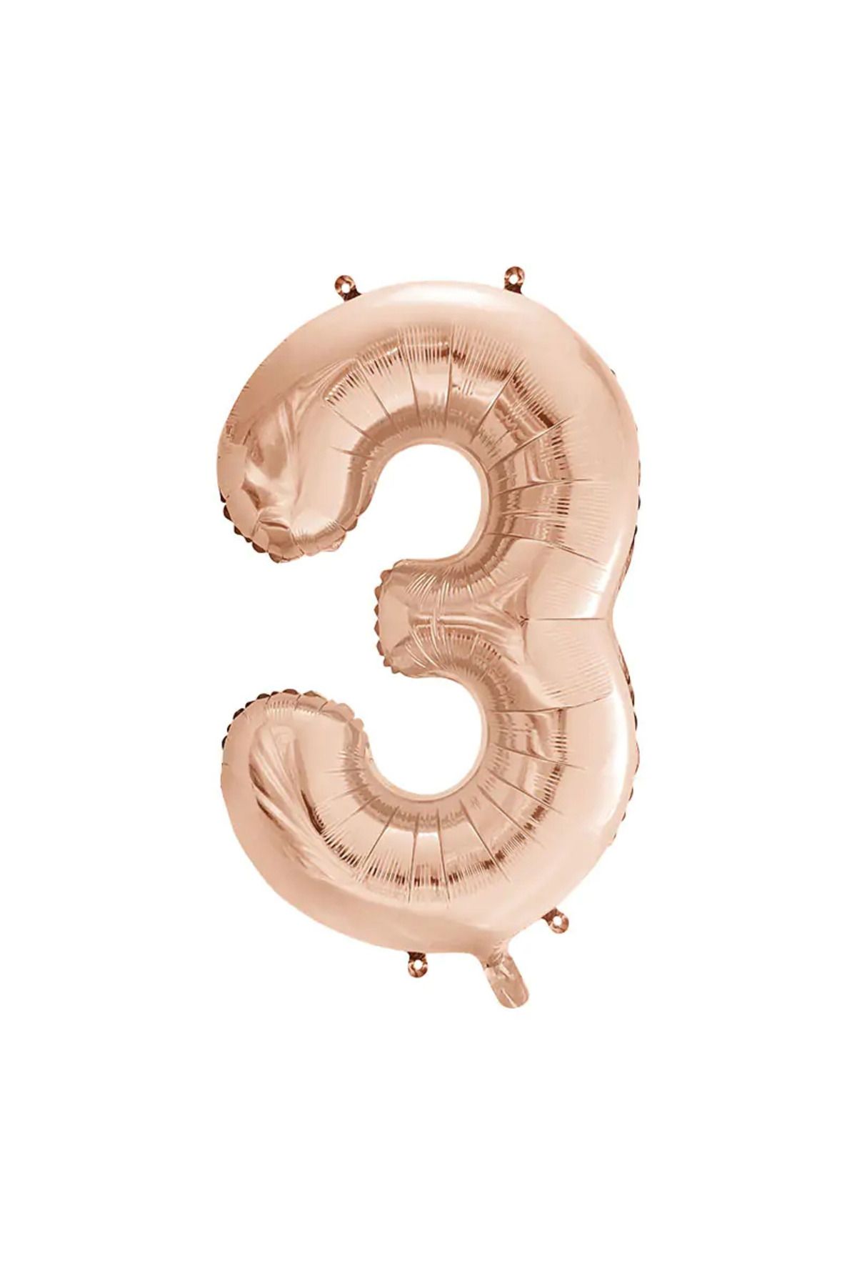 tedaks 1 Adet 34 İnç 85 Cm Rose Gold Folyo Balon Helyum Balon 3 Yaş Balonu 3 Rakam Balon