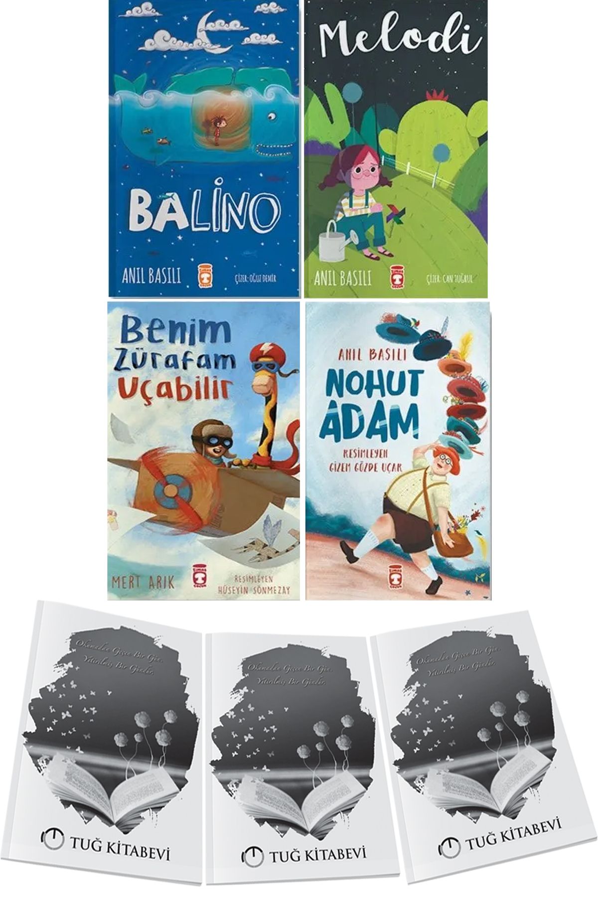 Timaş Çocuk Balino-Melodi-Benim Zürafam Uçabilir-Nohut Adam 4lü Set Anıl Basılı & Mert Arık + Hediyeli