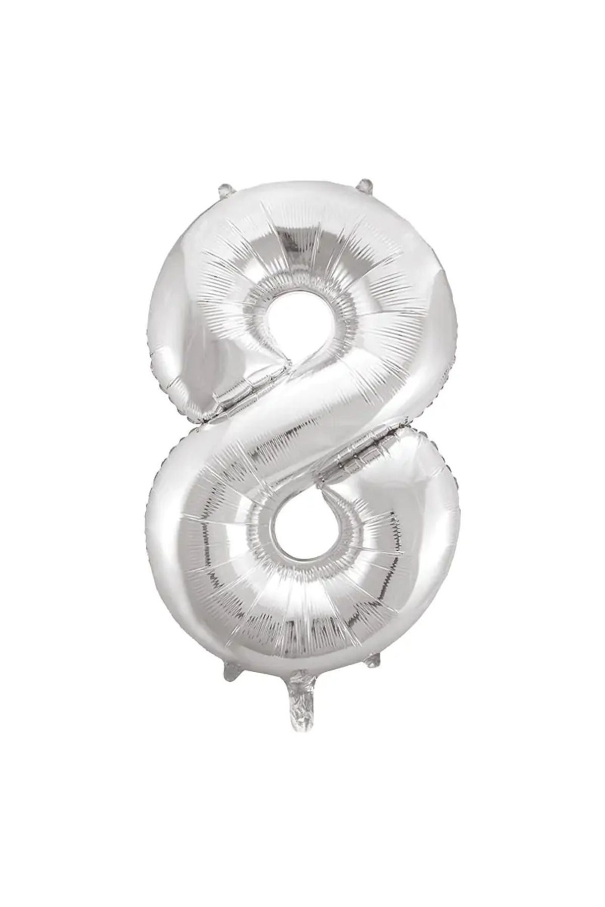 tedaks 1 Adet 34 İnç 85 Cm Gümüş Folyo Balon Helyum Balon 8 Yaş Balonu 8 Rakam Balon
