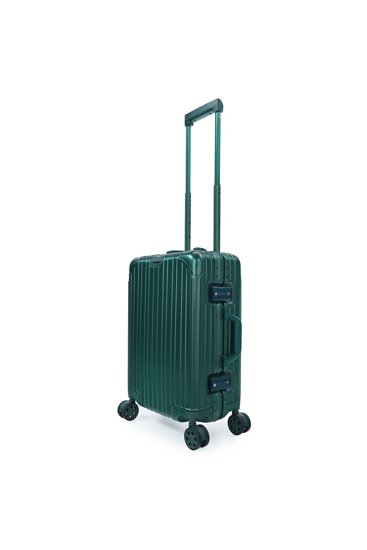Monat Luggages Monat AL-01 Alüminyum Premium Büyük Boy Valiz-YEŞİL