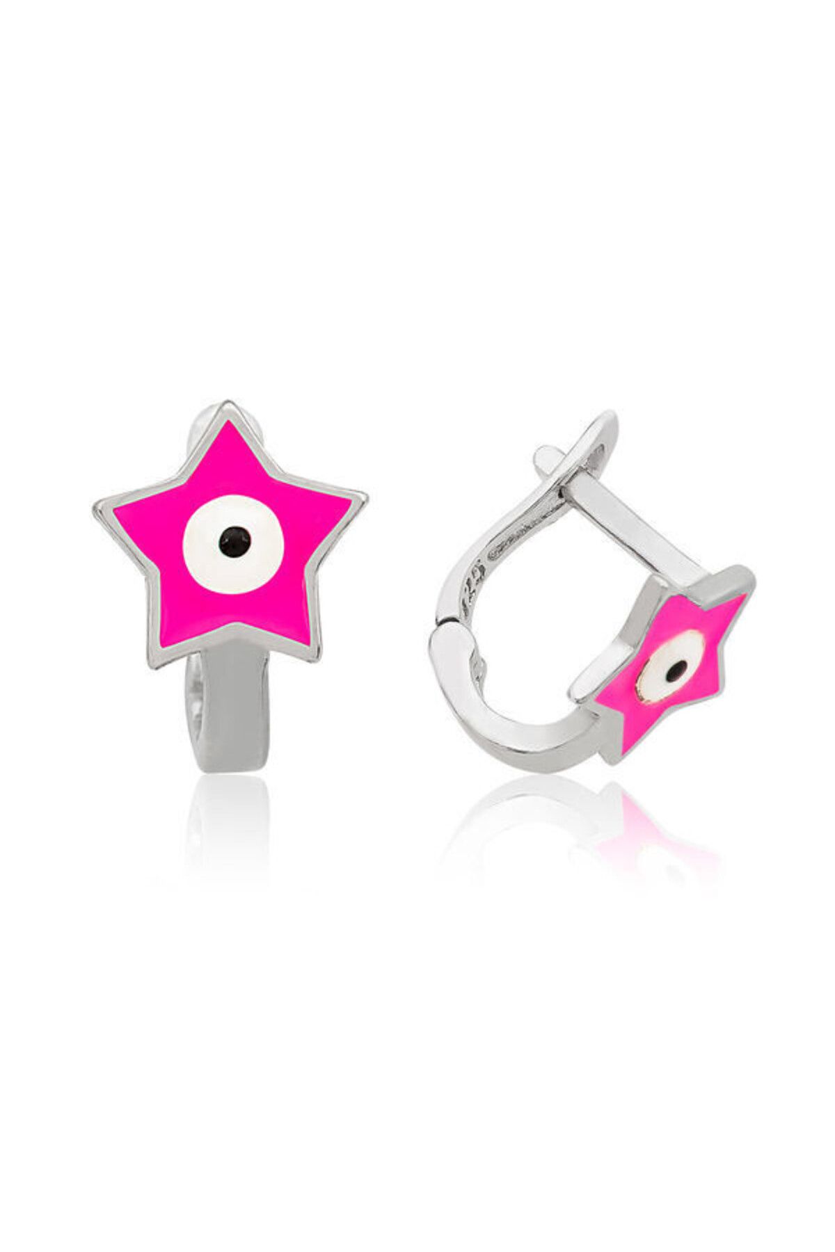 shop Çocuk Pembe Yıldız 925 Ayar Gümüş Küpe
