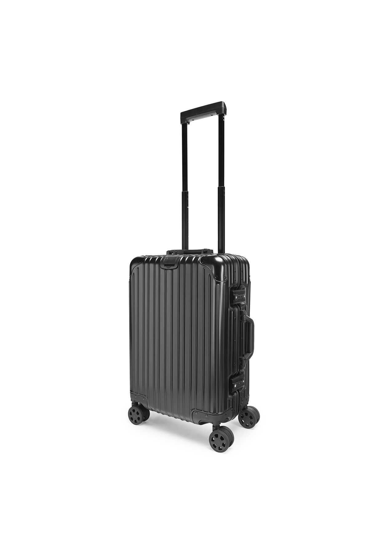 Monat Luggages Monnat Alüminyum Kırılmaz Premium 24 Inç Döner Tekerli Tsa Kilit Orta Boy Valiz Bavul Bavul - SİYAH