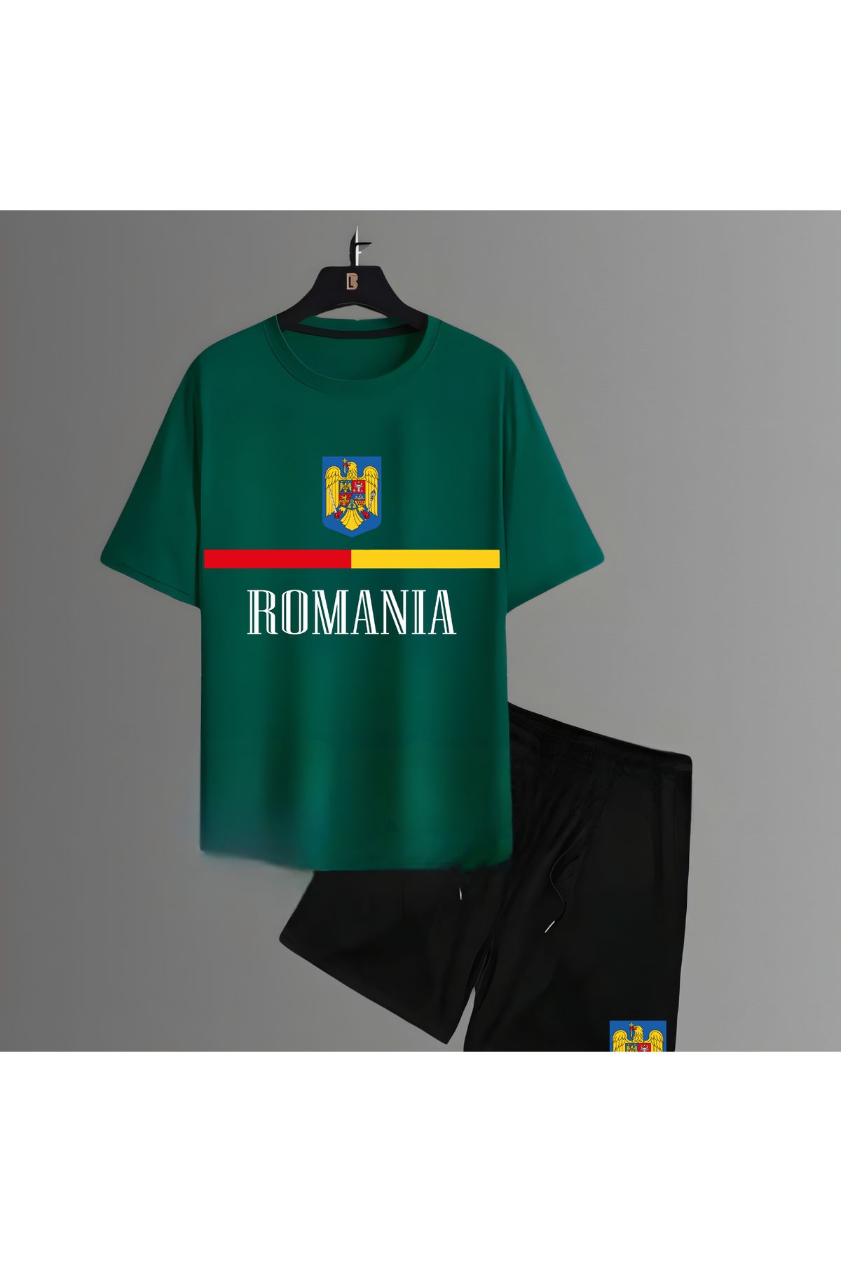 Biy Store Romanya milli romania takım forma baskılı unisex kısa kollu tişört t-shirt şort takımı