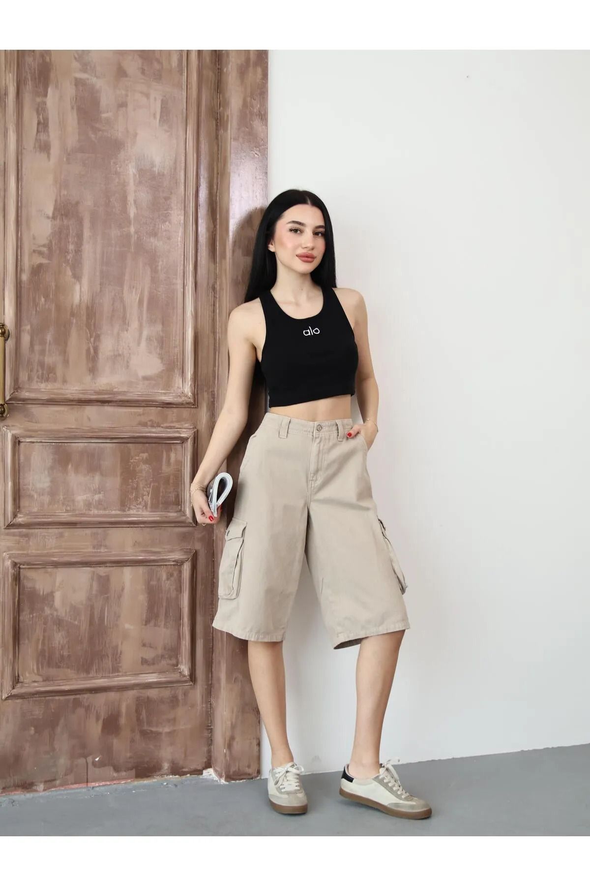 Dovil Bej Bermuda Baggy Cargo Kadın Jean Şort