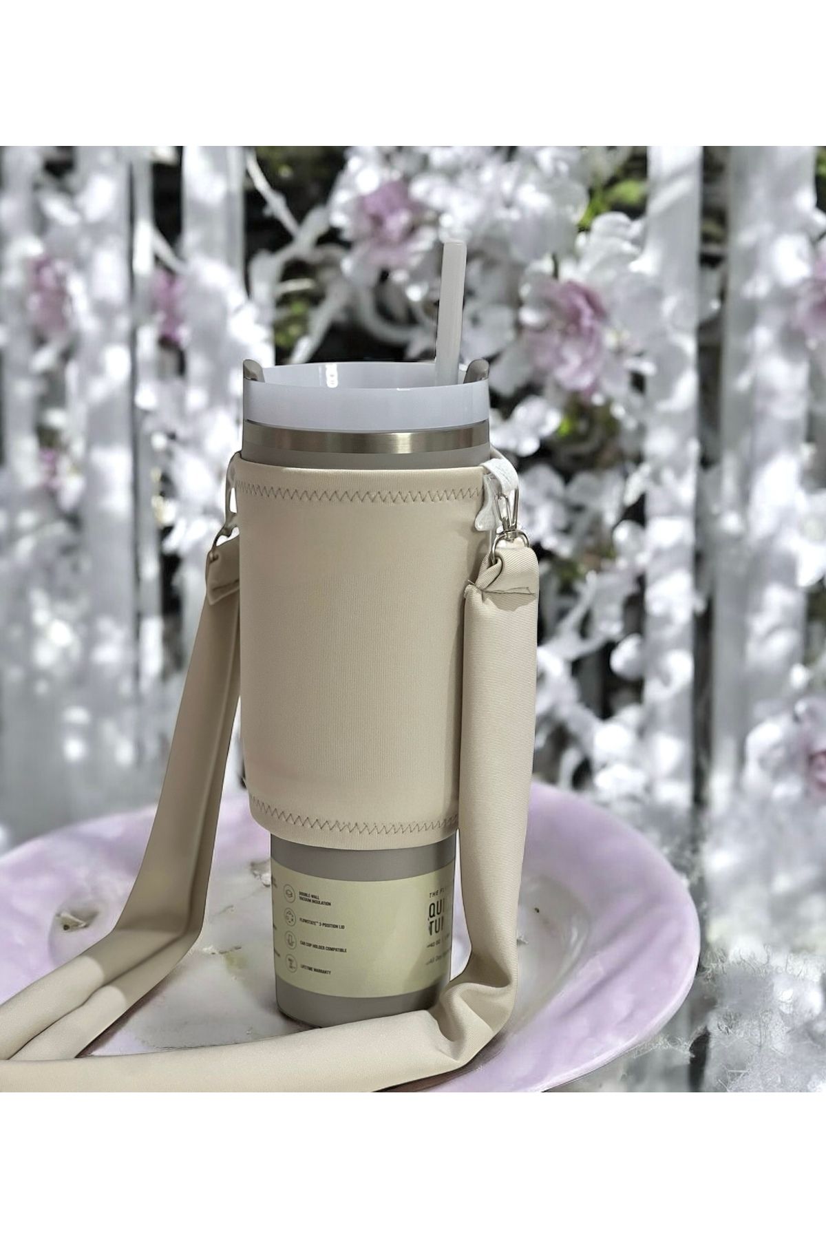 Stanley Quencher Pipetli 1.18 Lt Termos için Omuz Askılı Kilif Çanta Ve Renkli Omuz Askisi Aksesuar