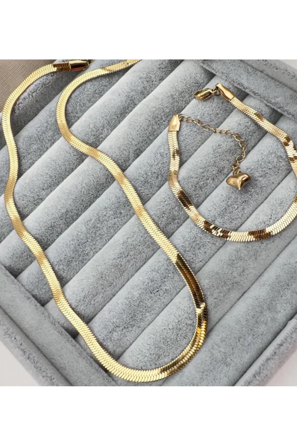 demirosa-Crushed Italian Chain Necklace and Bracelet 4