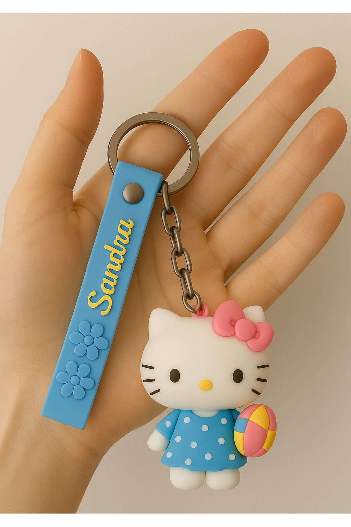 TAYEM Hello Kitty Anahtarlık, Silikonlu 3d Anahtarlık Ve Çanta Aksesuarı