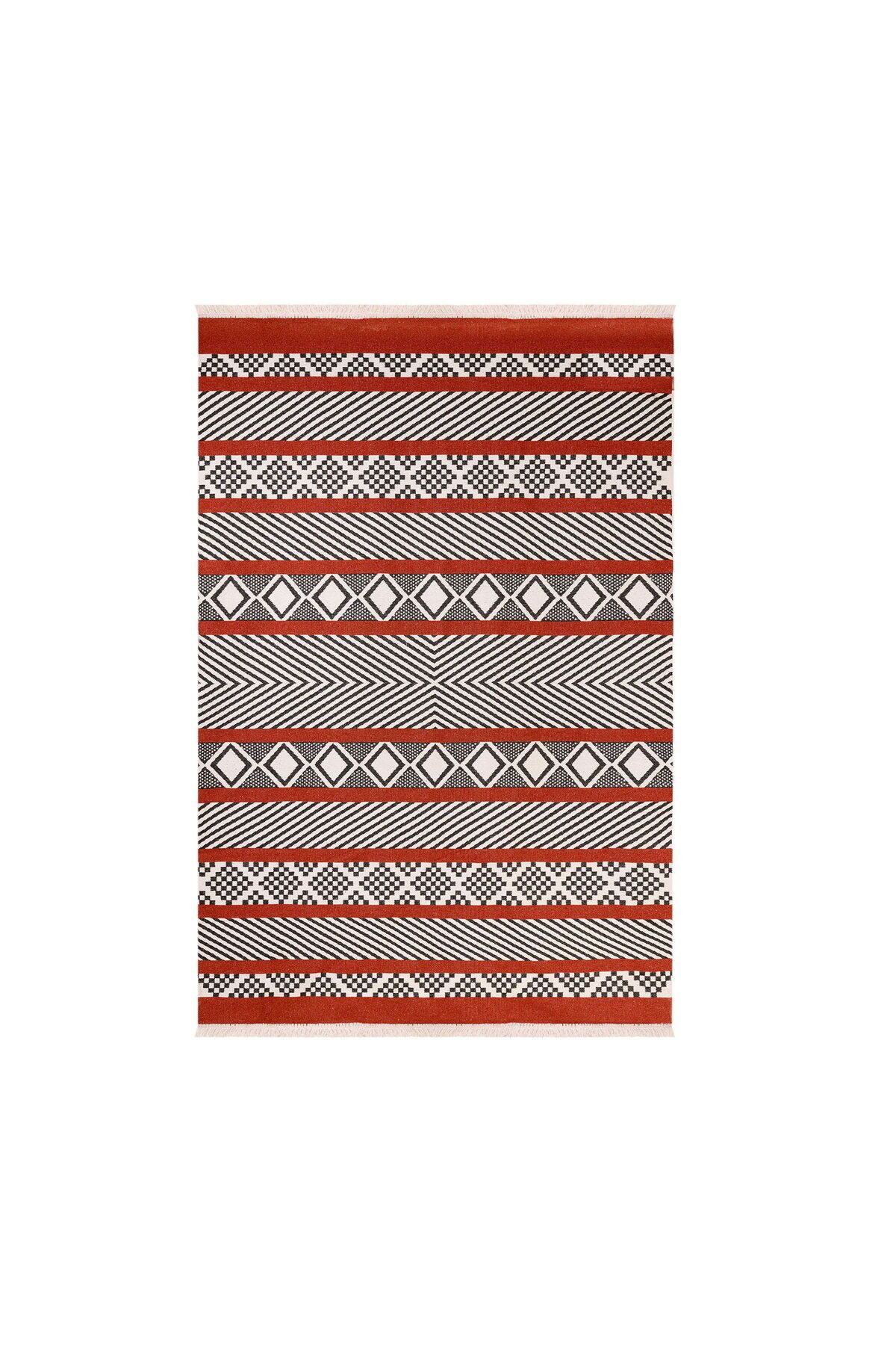 ASPARTAM Soft Etnico Çift Taraflı Kilim - Kırmızı - 160x230 cm