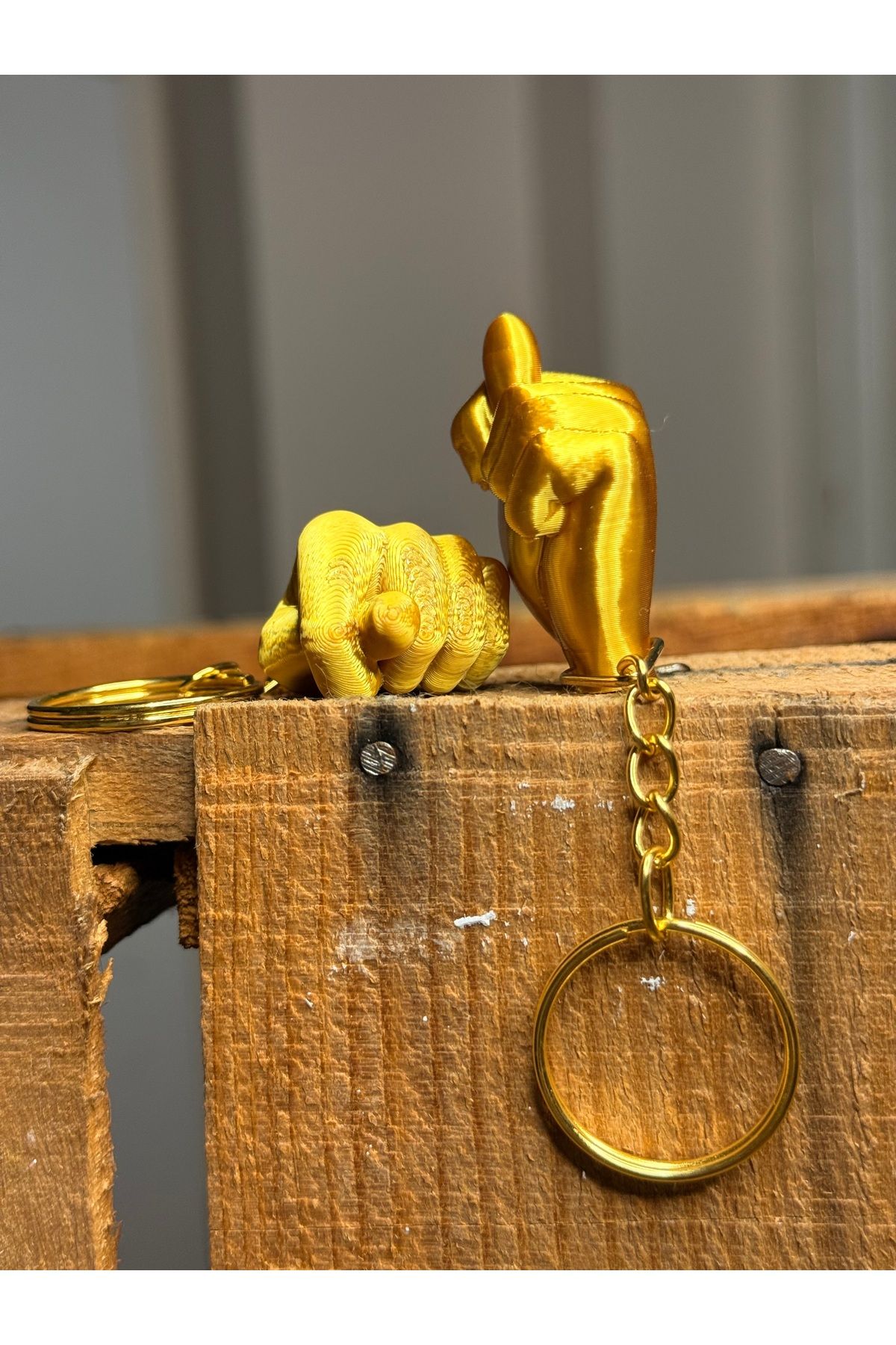Chamelon Studio-Nah Keychain |   Nah Shaped Keychain Set of 2 Gold 4