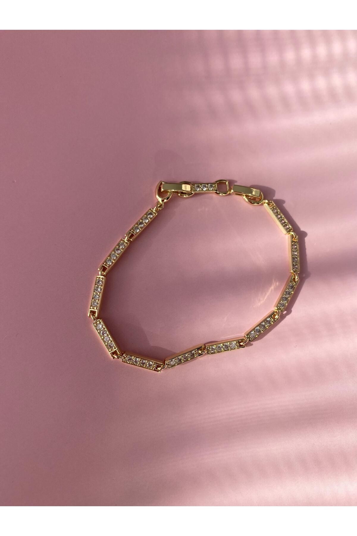 SİMİ TAKI VIP 14k Taşlı Künye Bileklik