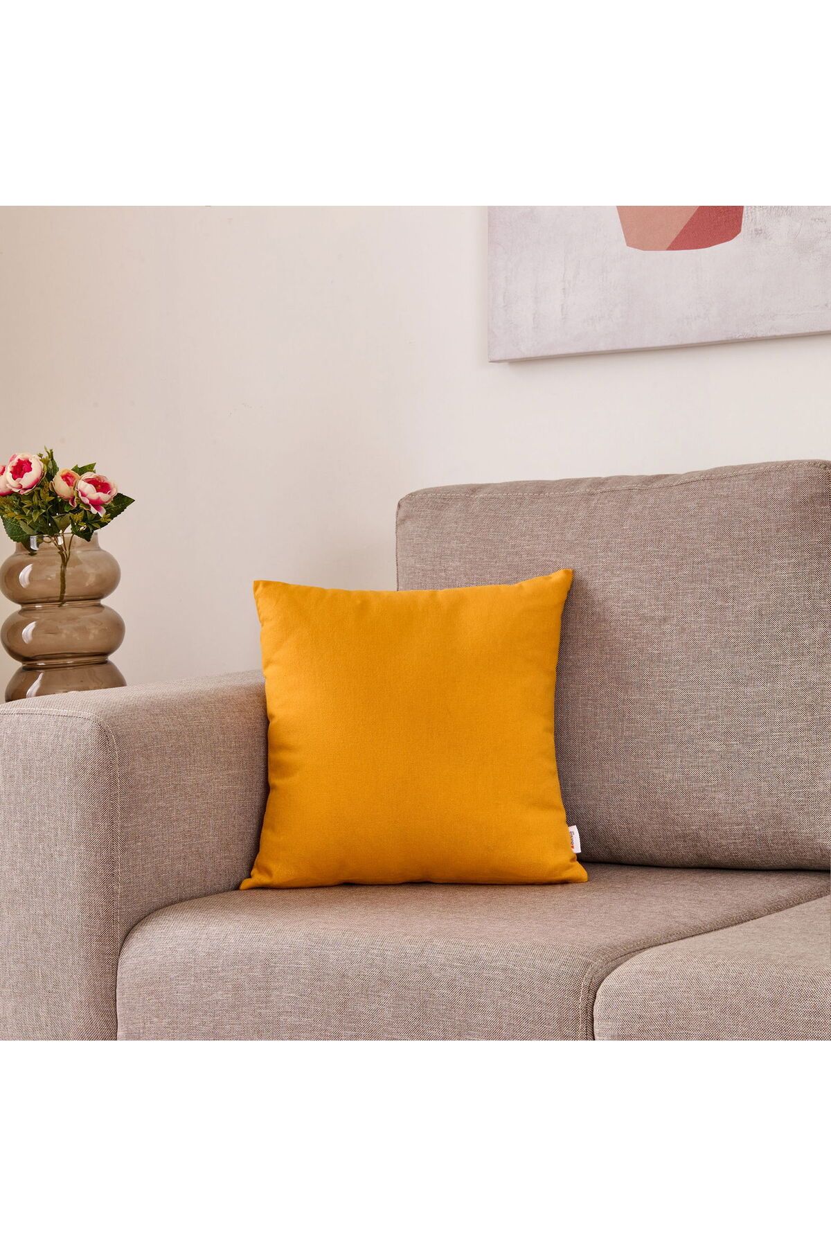 ASPARTAM Soft Moss Kırlent - Hardal - 40x40 cm