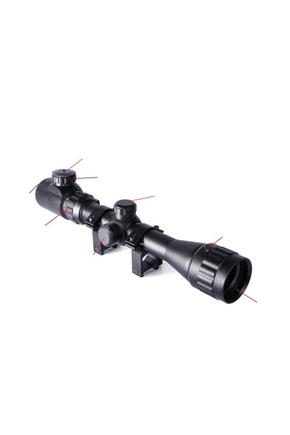 OurStyles 3-9X32Aoeg Çift Işık Kırmızı Yeşil Kaynaklı Dürbün