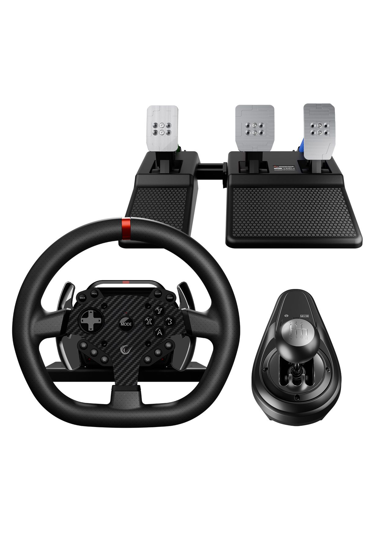 Rampage ROWDY V997 ONLY PC 3 Pedallı - El ve Sıralı Vitesli Oyuncu Direksiyonu (Sadece PC Uyumlu)