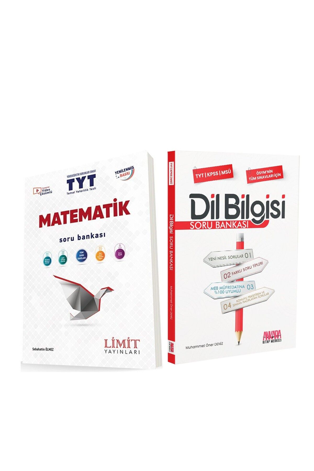 Ankara Kitap Merkezi Limit Yayınları TYT Matematik ve AKM Dil Bilgisi Soru Bankası Seti 2 Kitap