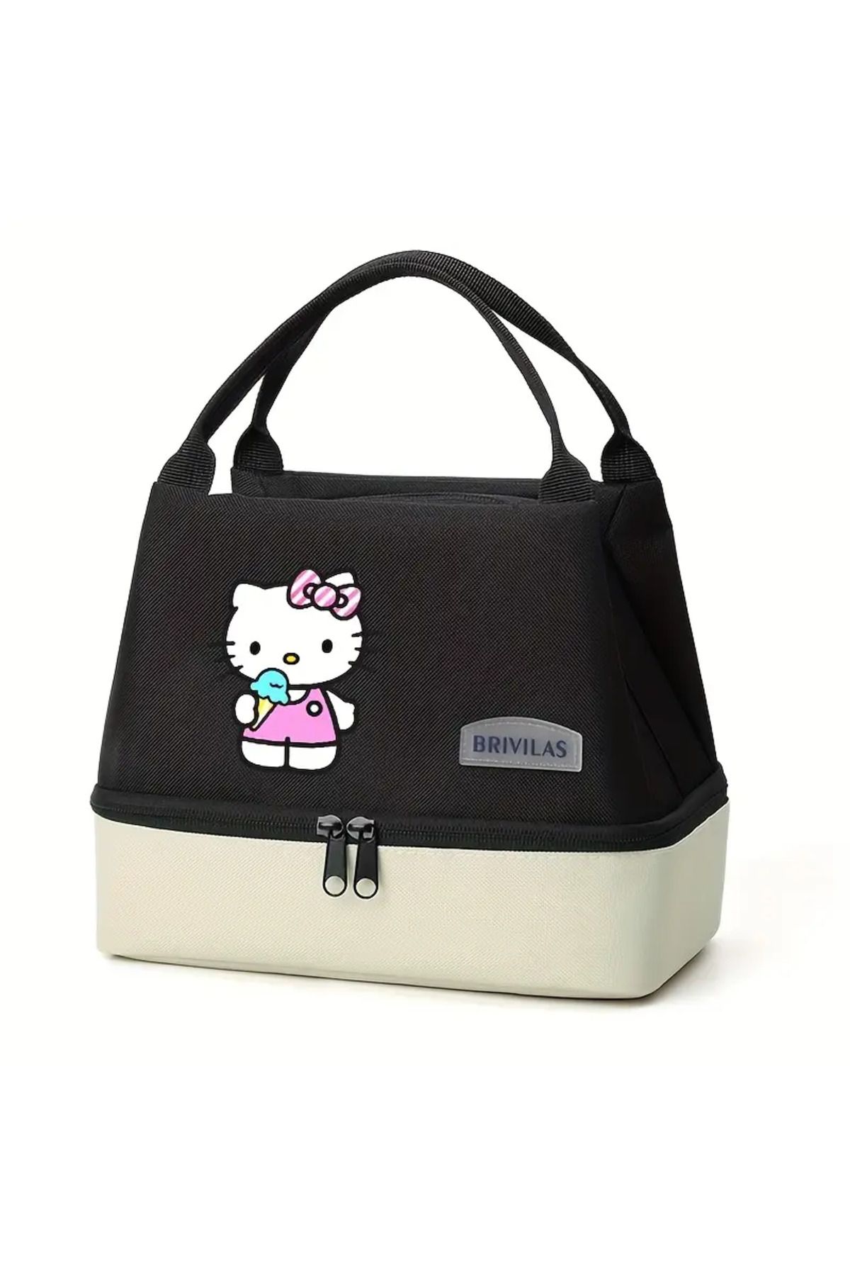 ada çanta kırtasiye Beslenme çantası Hello Kitty figürlü izoleli sıcak soğuk koruma çift bölmeli BRILIVAS AD76302