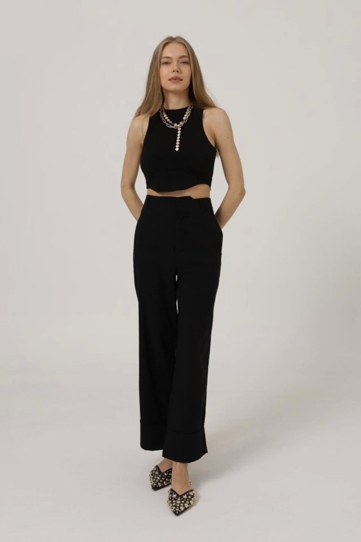 Silerra Duble Paça Pantolon - Siyah