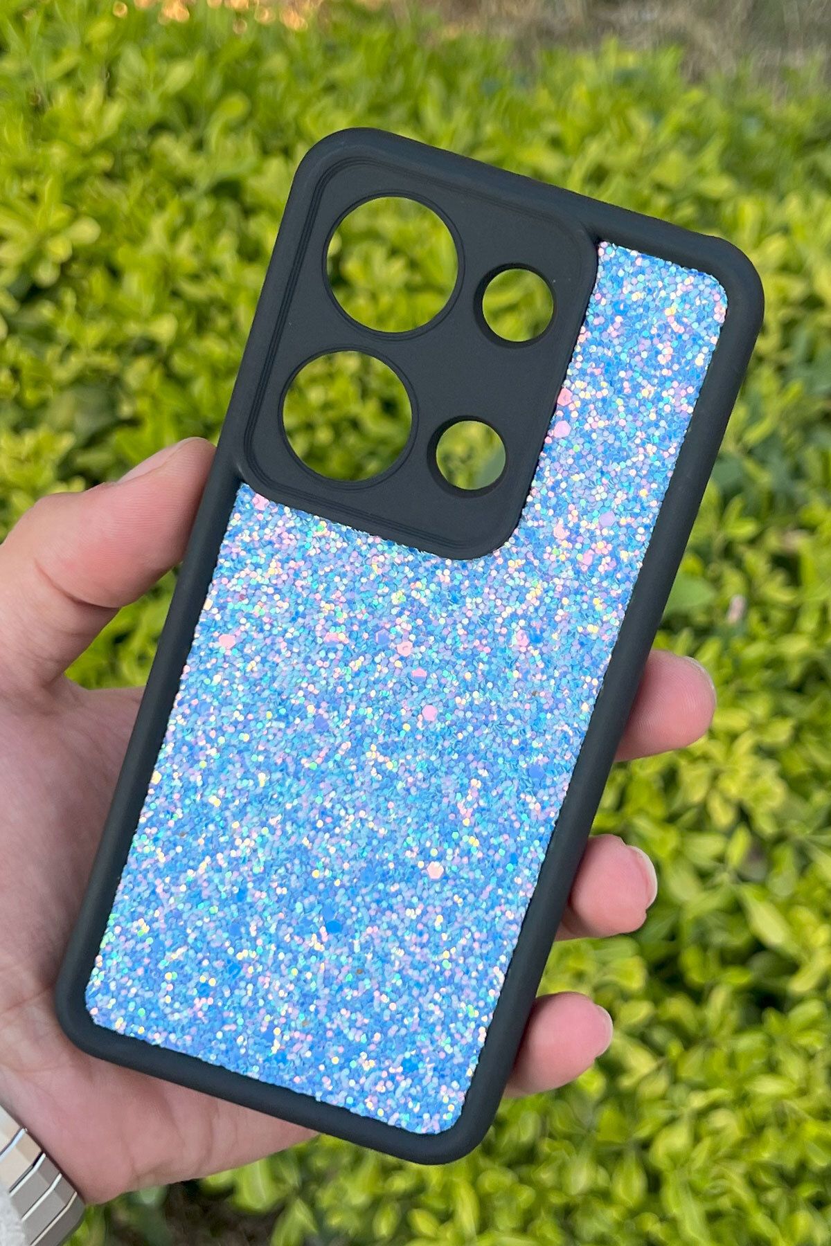 CEPSTOK Xiaomi Redmi Note 13 Pro 4G Kılıf Taşlı Işıltılı Darbe Önleyici Silikon Kapak