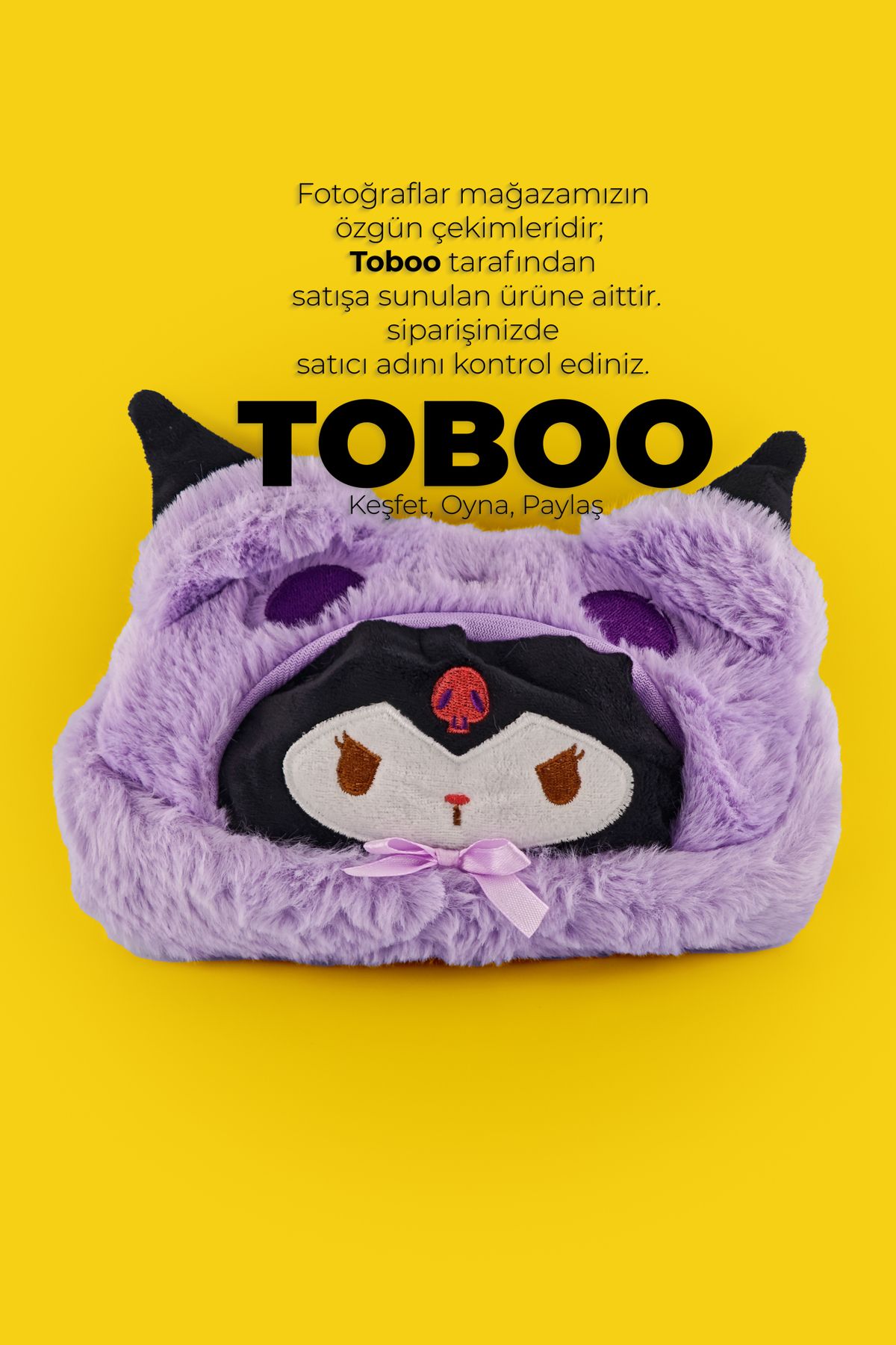 shop Sanrio Kuromi & My Melody Kawaii Peluş Kalemlik-Kalem Kutusu | Makyaj Çantası & Organizer Mor