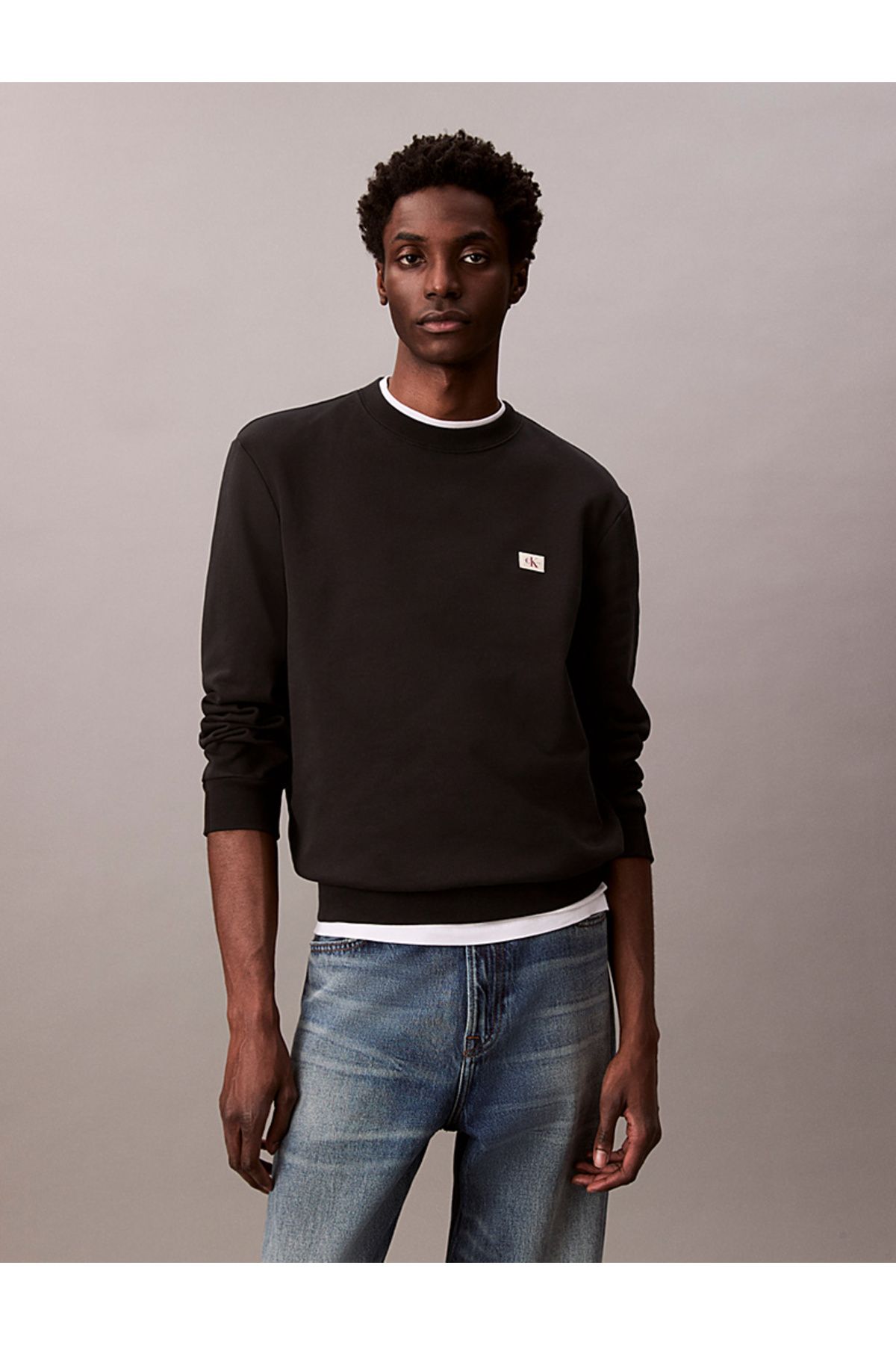 Calvin Klein Cotton Terry Badge Sweatshirt