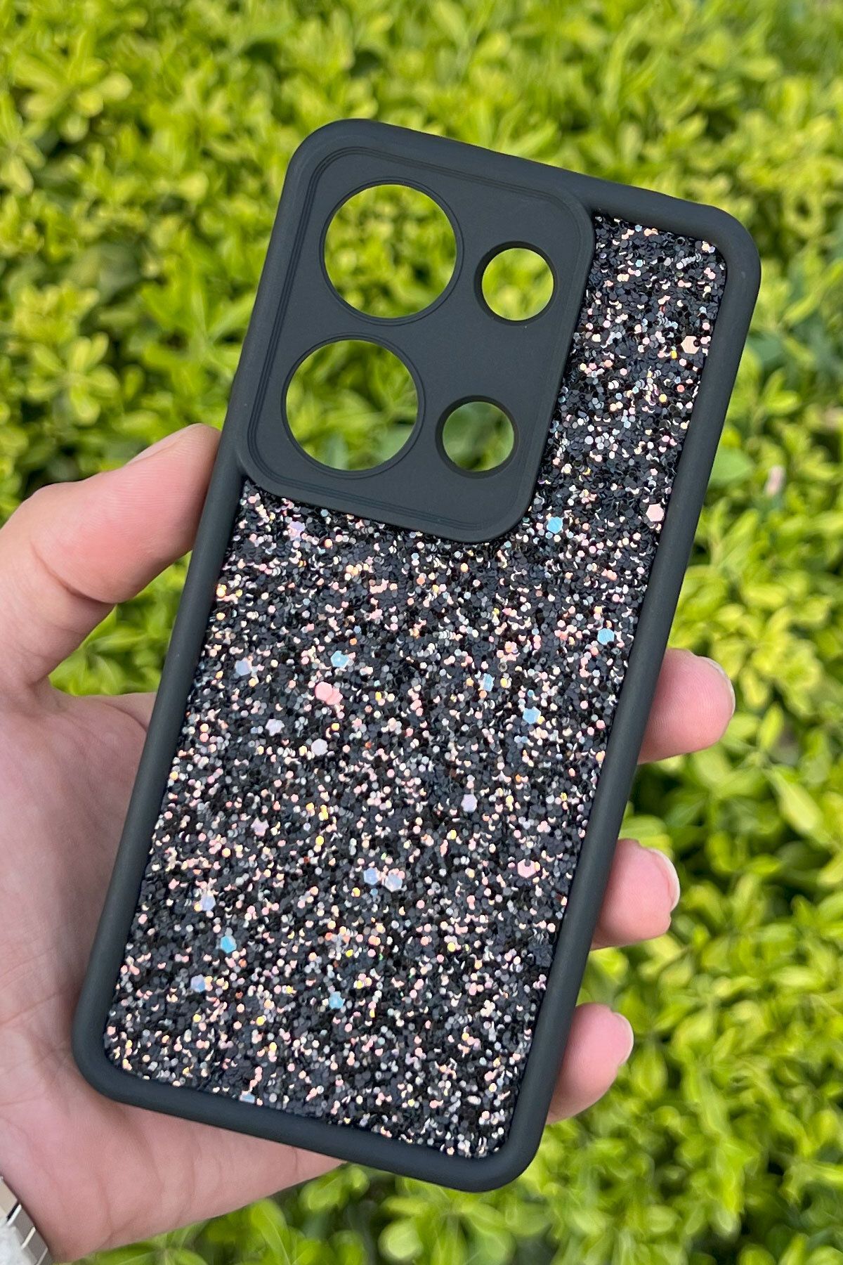 CEPSTOK Xiaomi Redmi Note 13 Pro 4G Kılıf Taşlı Işıltılı Darbe Önleyici Silikon Kapak
