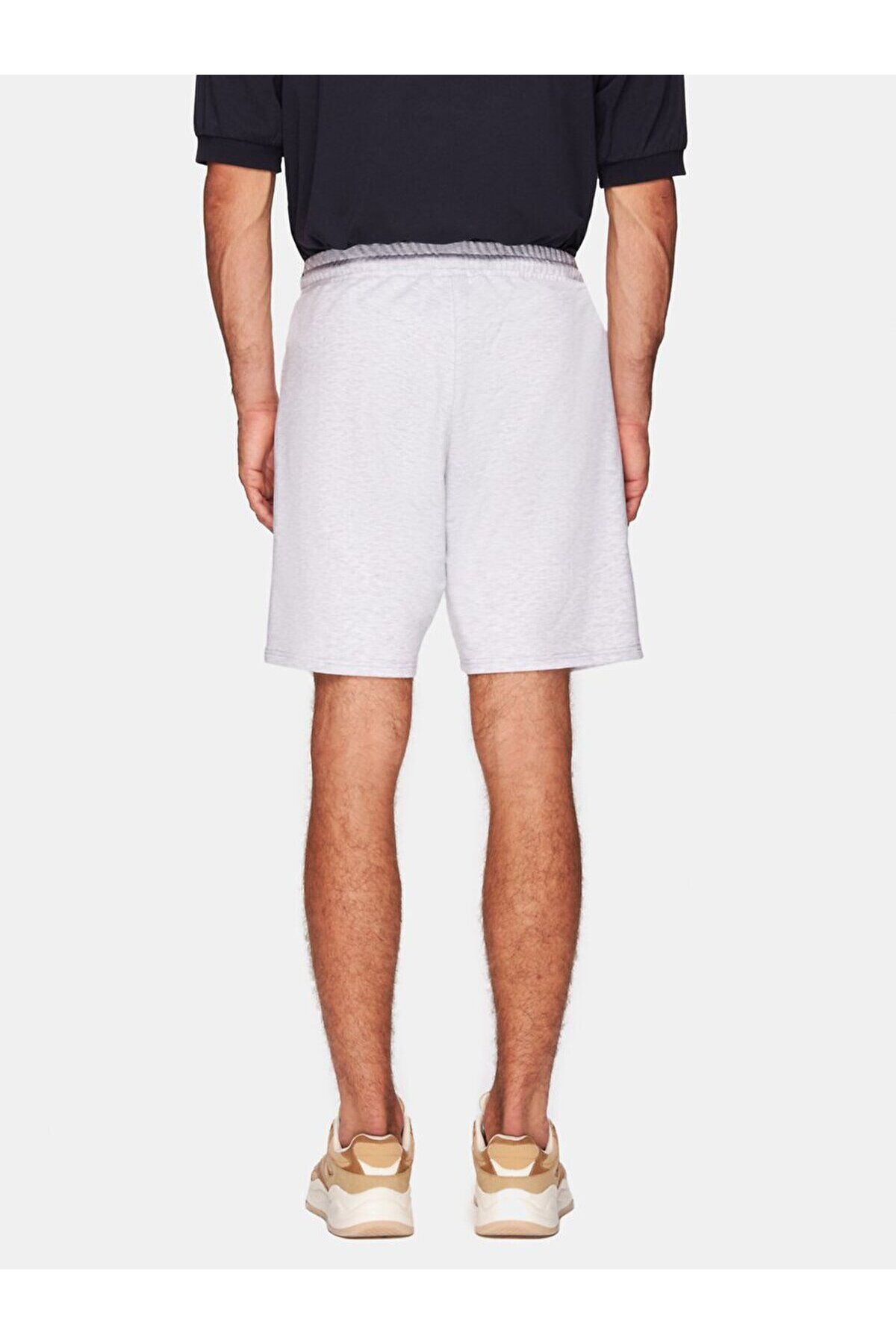 Ltb-Text Printed Regular Gray Shorts 3