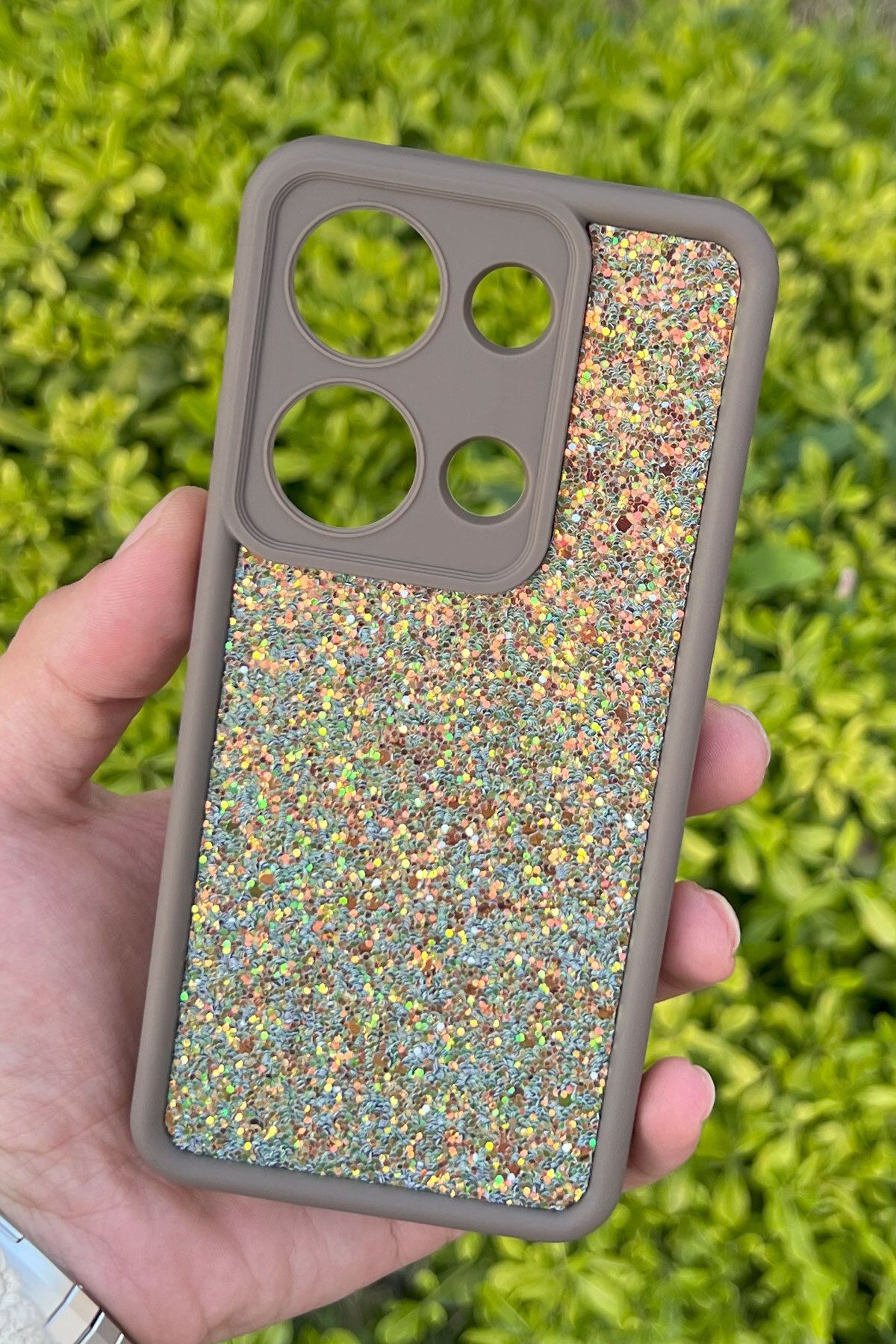 CEPSTOK Xiaomi Redmi Note 13 Pro 4G Kılıf Taşlı Işıltılı Darbe Önleyici Silikon Kapak