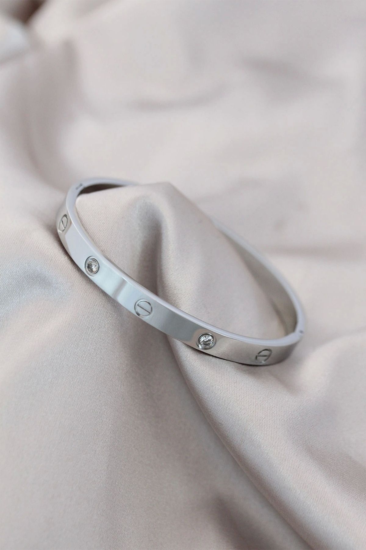 OurStyles Çelik Gümüş Renk Zirkon Taşlı Bileklik - TJ-BB4120