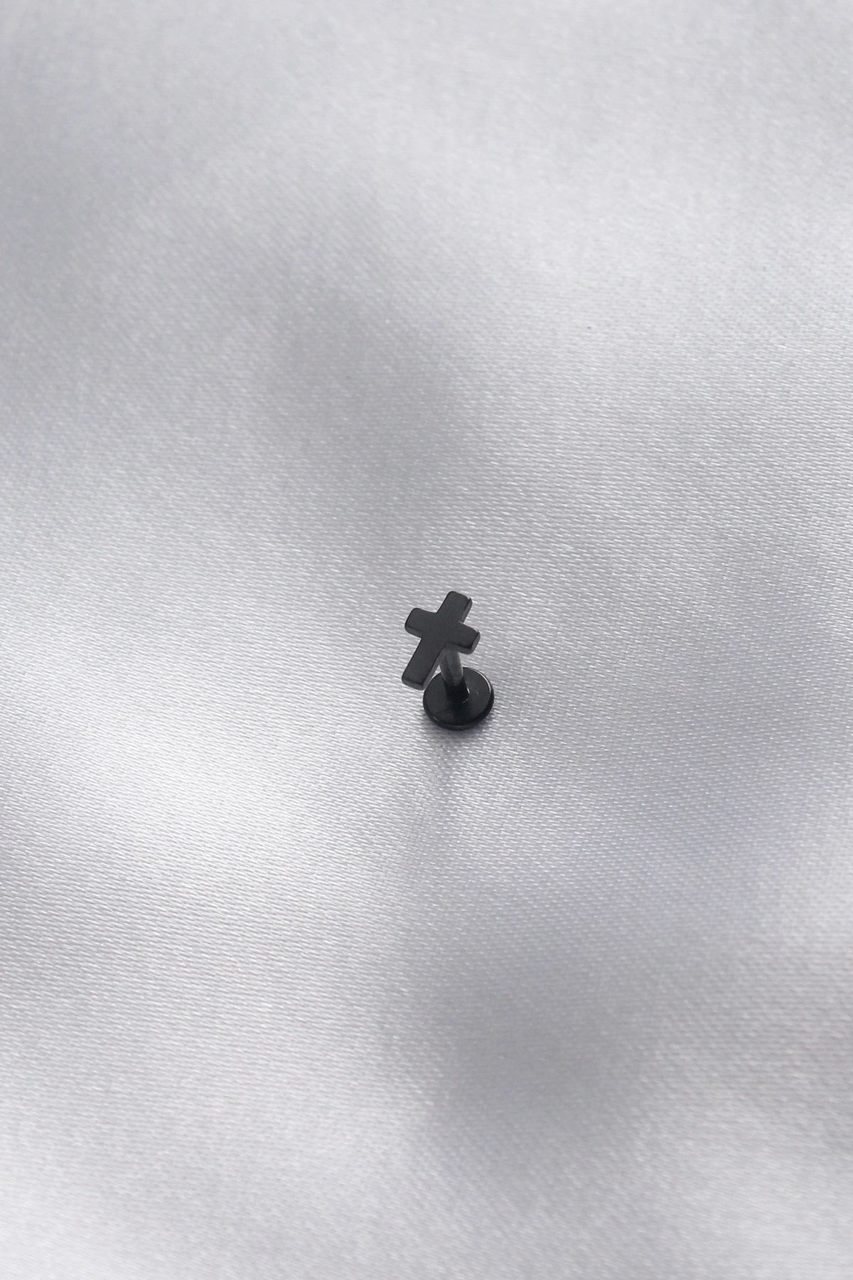 OurStyles 316L Cerrahi Çelik Siyah Renk Tragus Piercing - TJ-PR1151