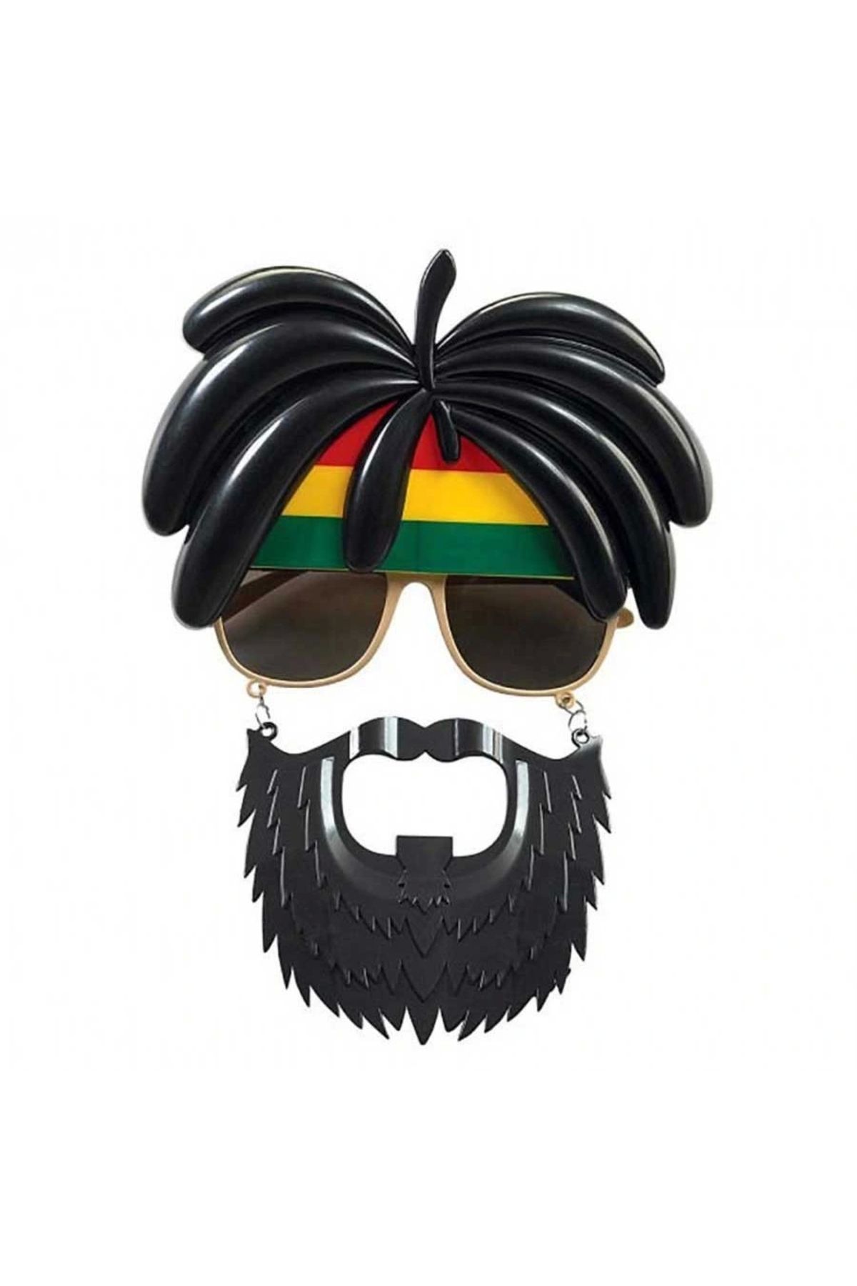 OurStyles Rasta Peruklu Rasta Sakallı Bob Marley Bıyıklı Parti Gözlüğü 27x18 Cm | Şık Tasarım - Yeni Sezon Ürü