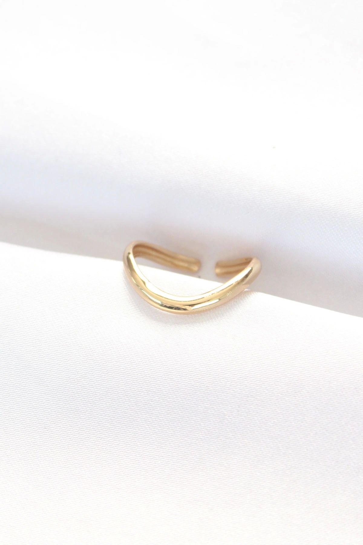 OurStyles Yassı Gold Renk Ayarlanabilir Yüzük - TJ-BYK3101