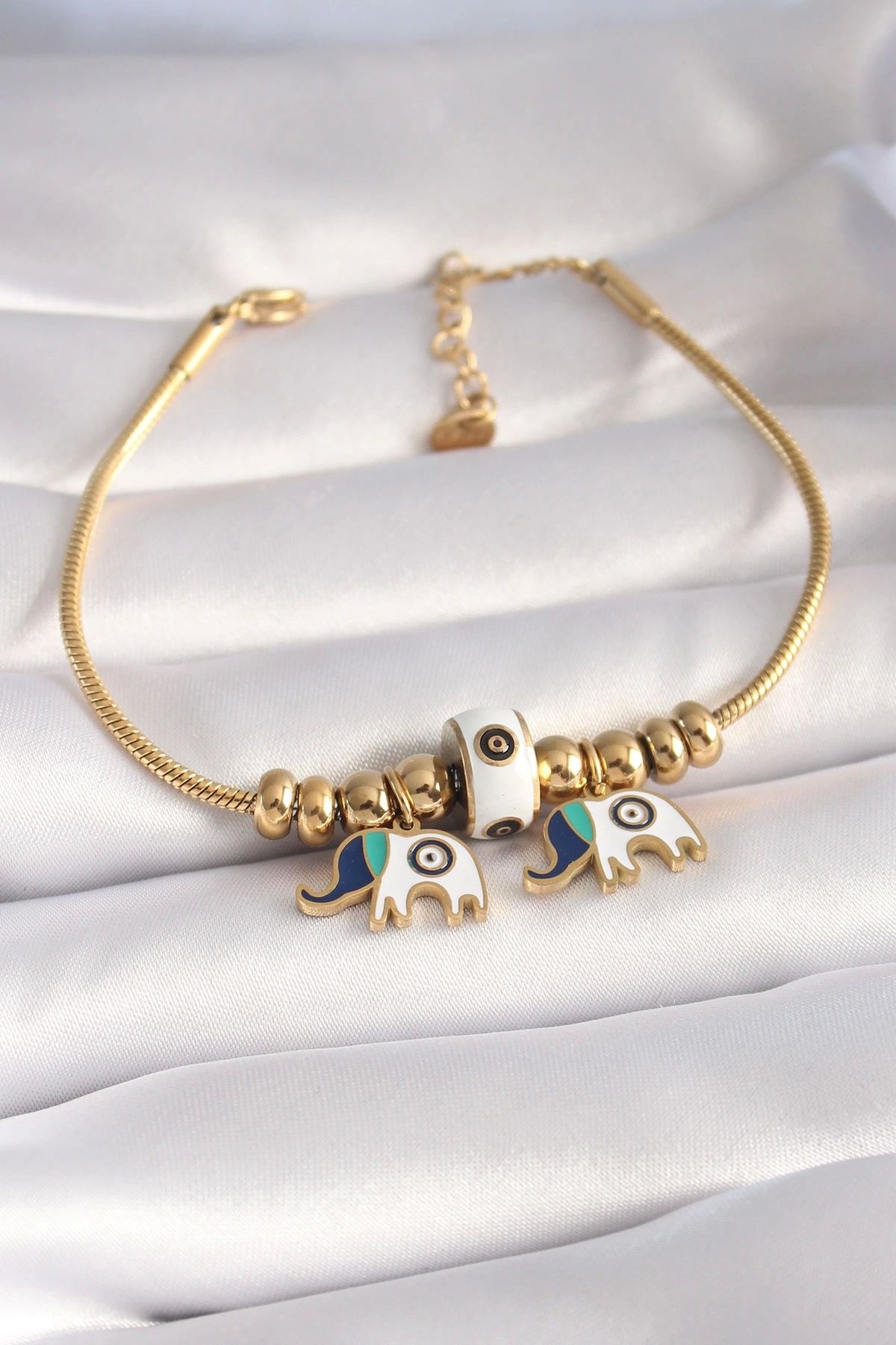 OurStyles 316L Çelik Gold Renk Fil Figür Kadın Bileklik - TJ-BB5958