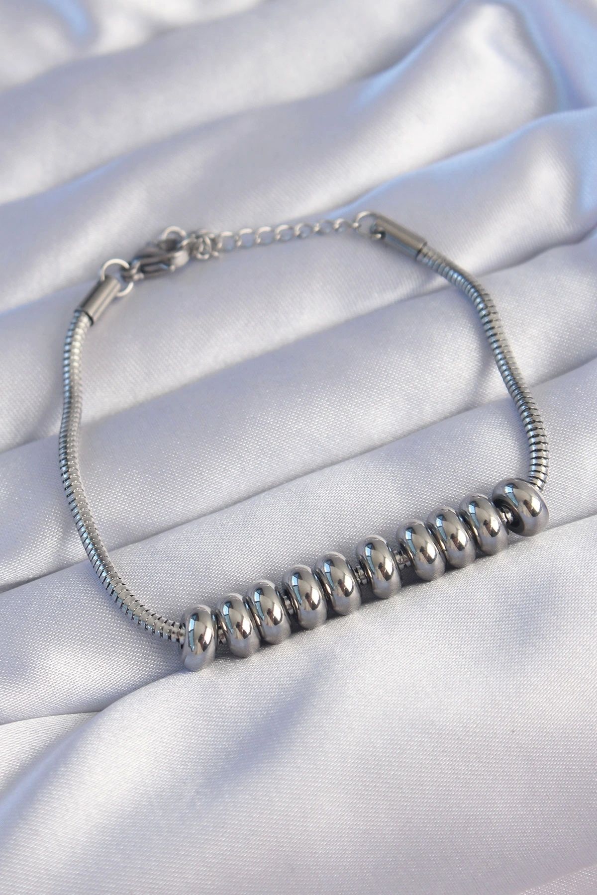 OurStyles 316L Çelik Gümüş Renk Oval Figürlü Bileklik - TJ-BB6097