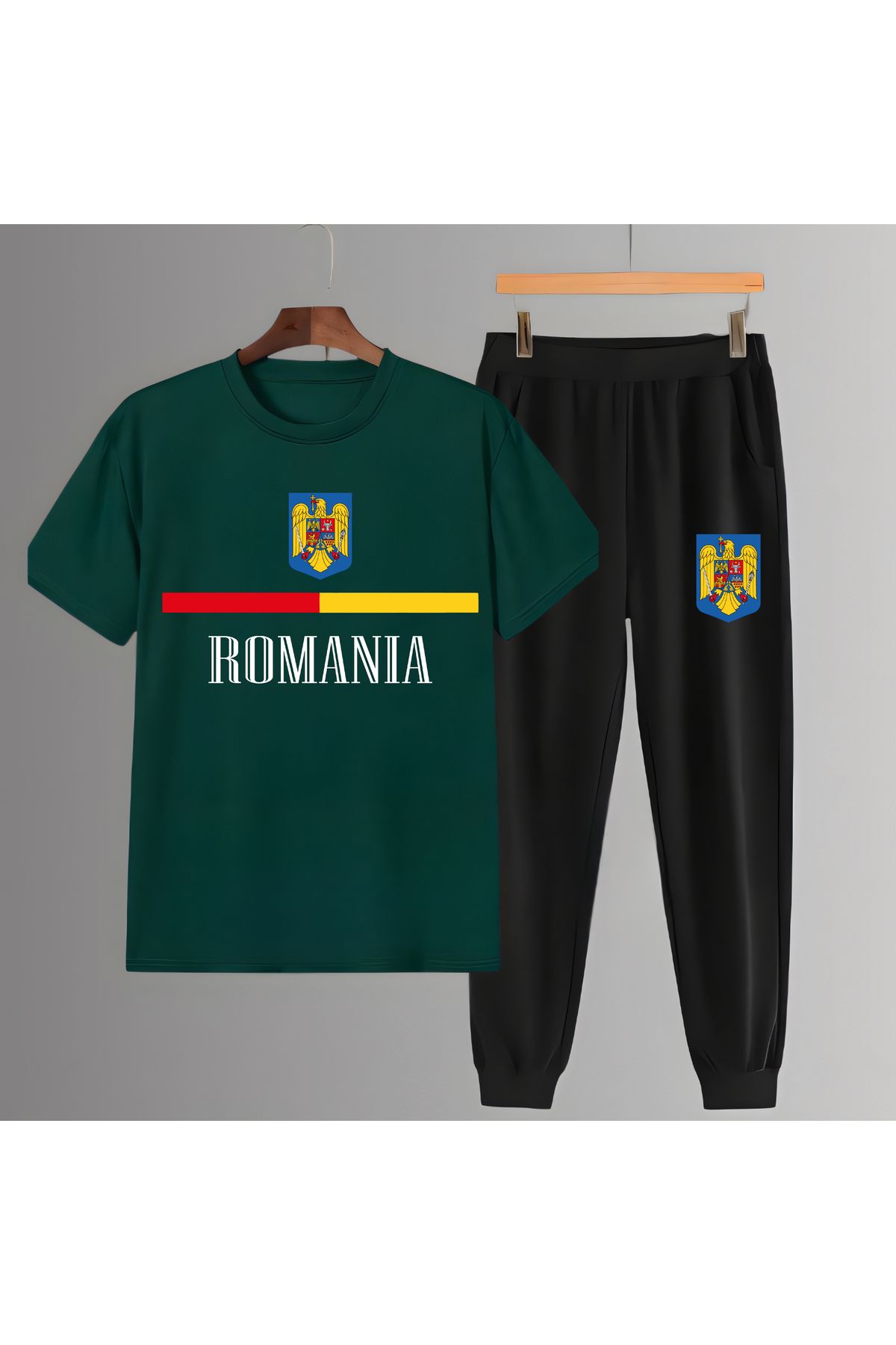 Biy Store Romanya milli romania takım forma baskılı unisex kısa kollu tişört t-shirt eşofman takımı