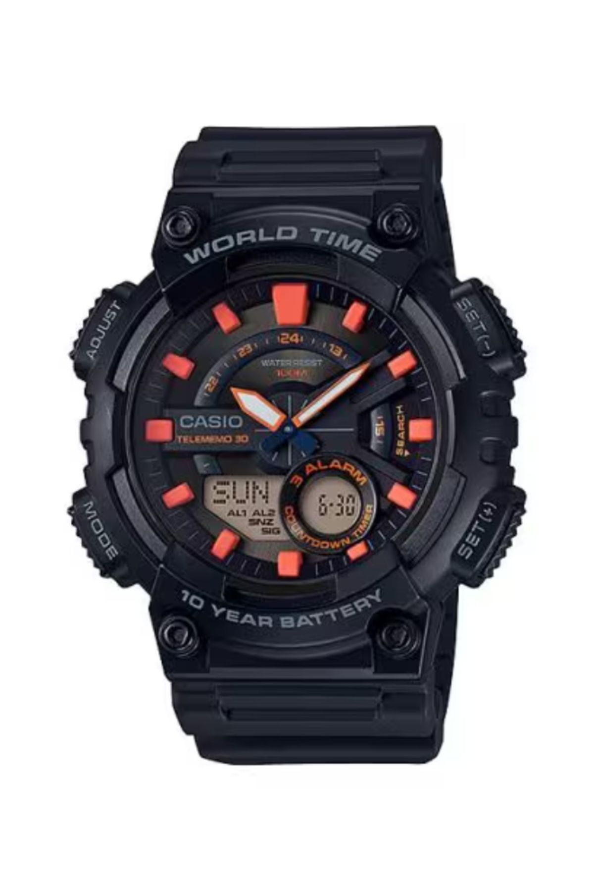Casio-CASIO Men's Analog-Digital Black Dial Watch - AEQ-110W-1A2 1