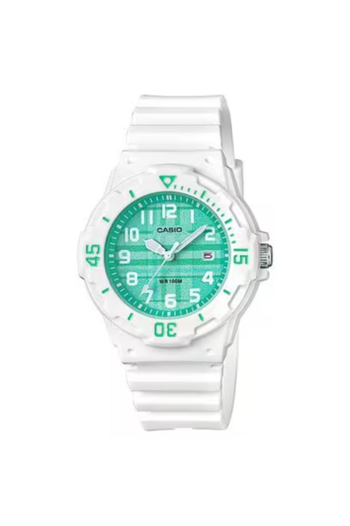 Casio-ساعة كاسيو النسائية التناظرية ذات الميناء الأخضر - LRW-200H-3C 1