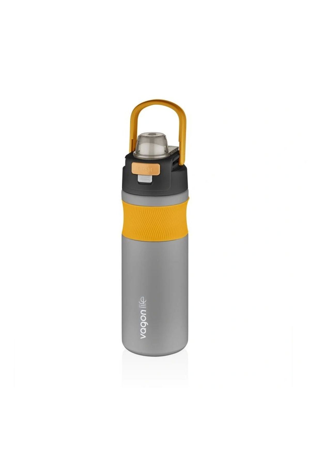 Vagonlife VAGONLİFE KİLİTLİ PASLANMAZ ÇELİK PİPETLİ/PİPETSİZ KULLANIM MATARA 033 580ML GREY