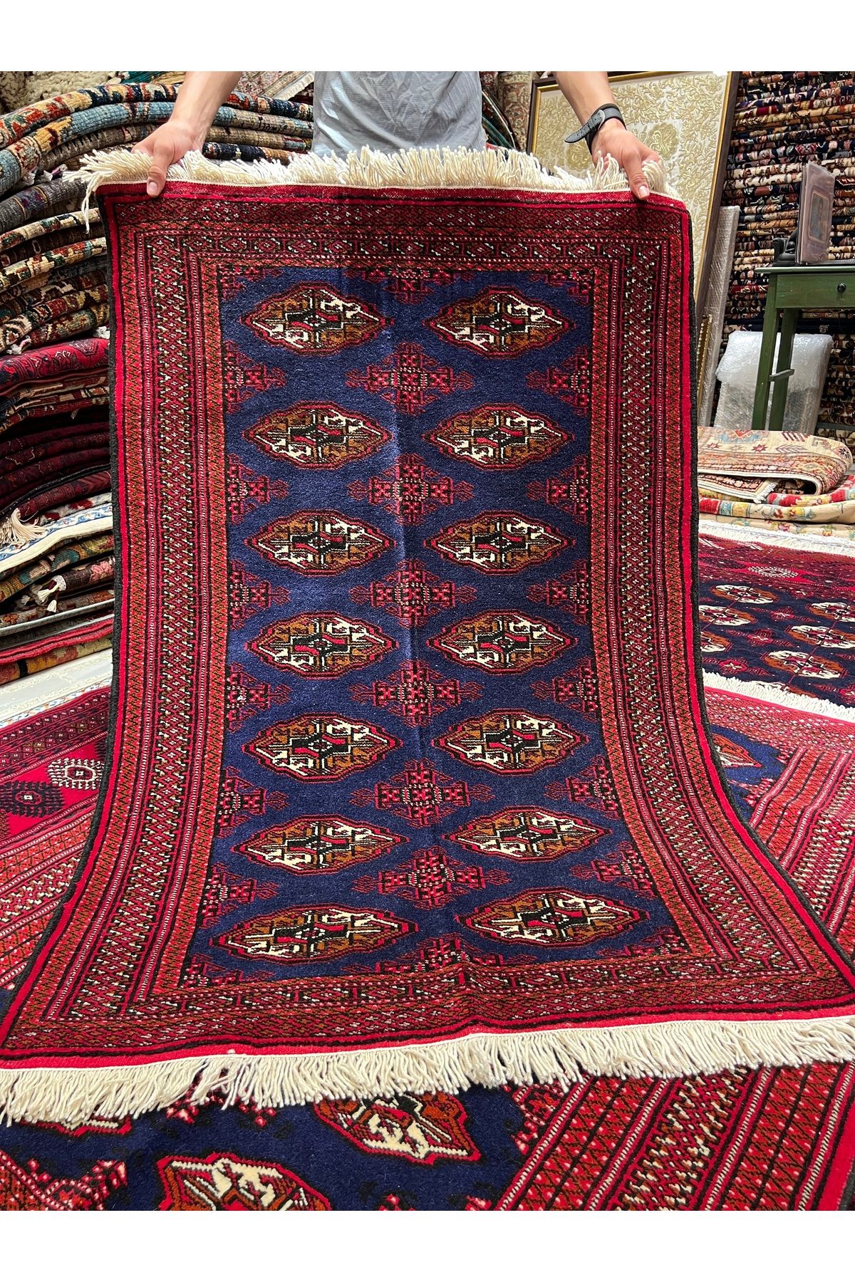 RD RAMAZAN DAĞ EL HALI SANATI El Dokuma Afgan Buhara Halısıdır Birinci Sınıf Kalite Ebat 150x105