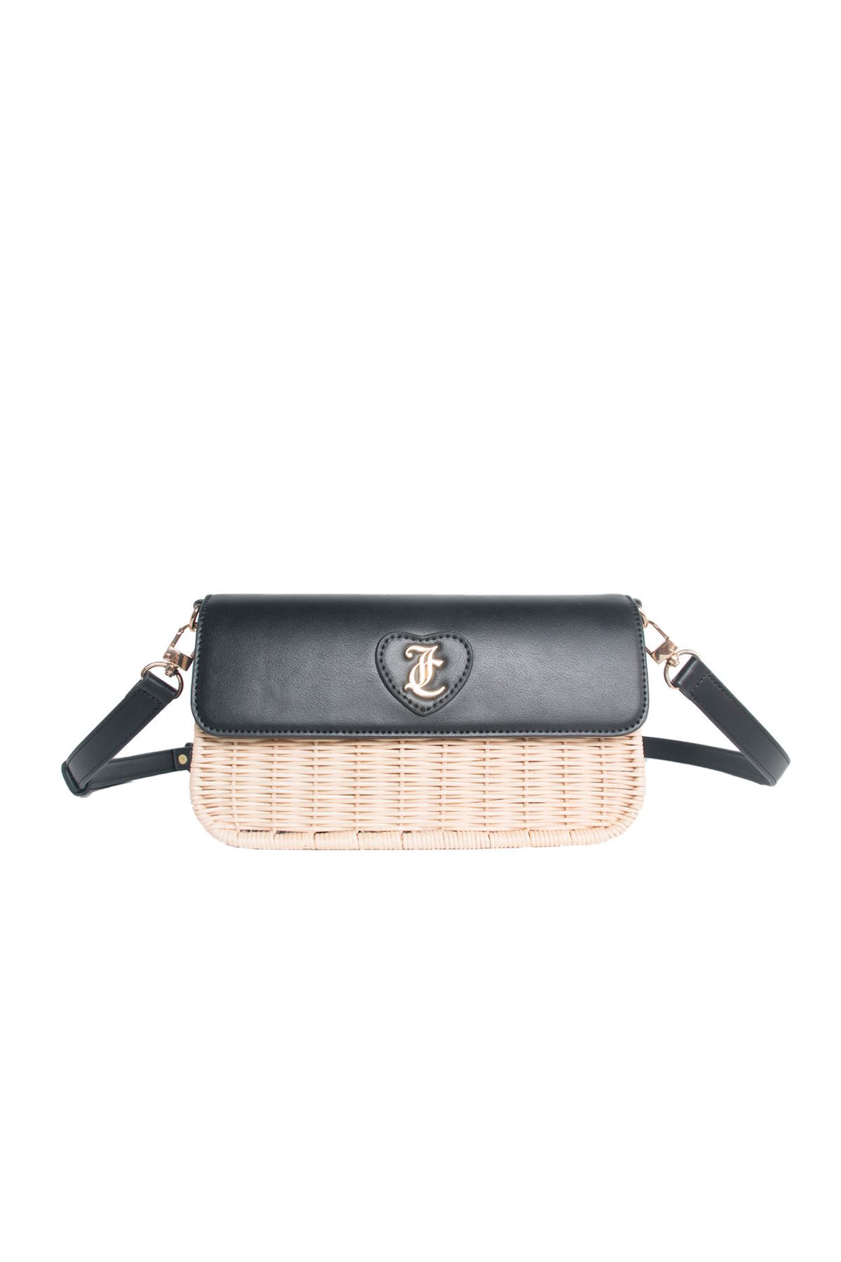 Juicy Couture Kadın Juicy Hasır Omuz Çanta - Siyah/Bej