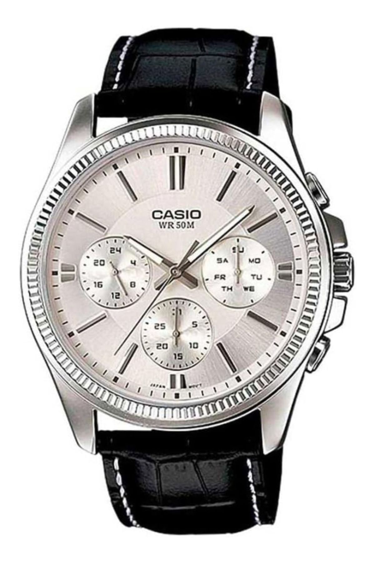 Casio-ساعة كاسيو للرجال بمينا أبيض تناظرية - MTP-1375L-7A 1