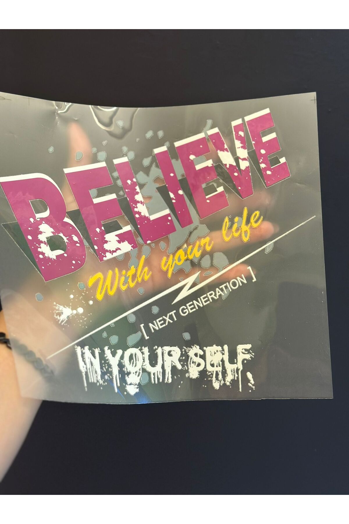 Gönülden Tasarım ÜTÜ İLE YAPIŞAN BELİEVE YAZILI TRANSFER BASKI ARMA 21X20 CM