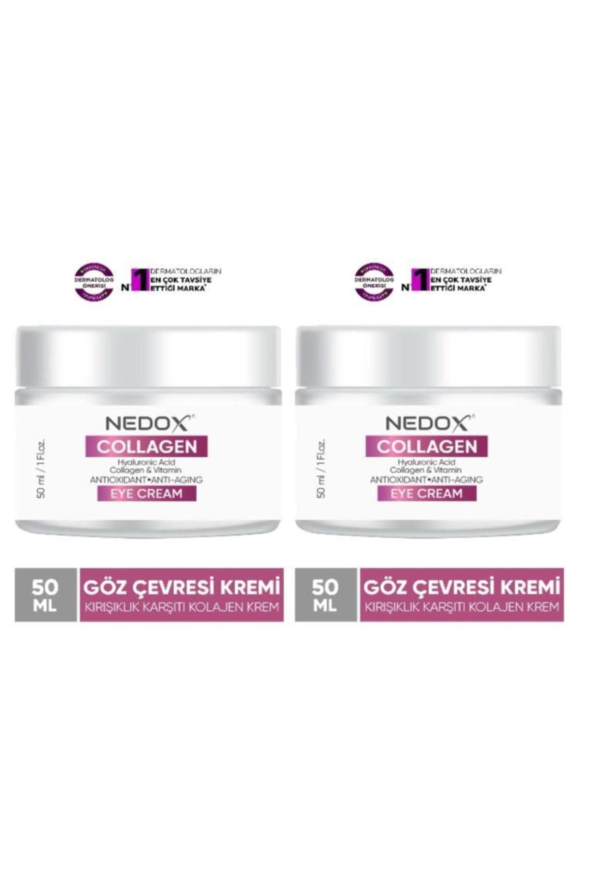 NEDOX 2 Adet Kırışıklık Karşıtı Kolajen Göz Çevresi Kremi 50 ml