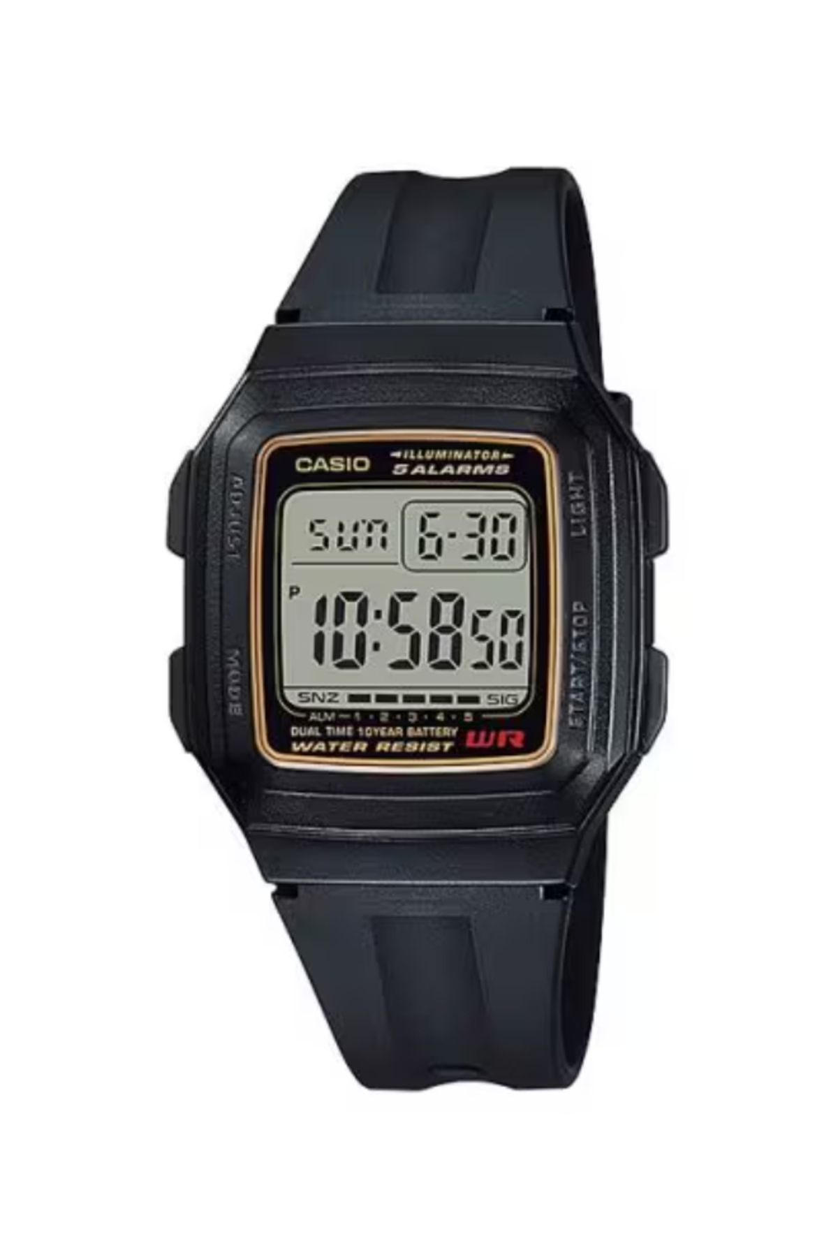 Casio-CASIO Unisex Digital Grey Dial Watch - F-201WA-9A 1