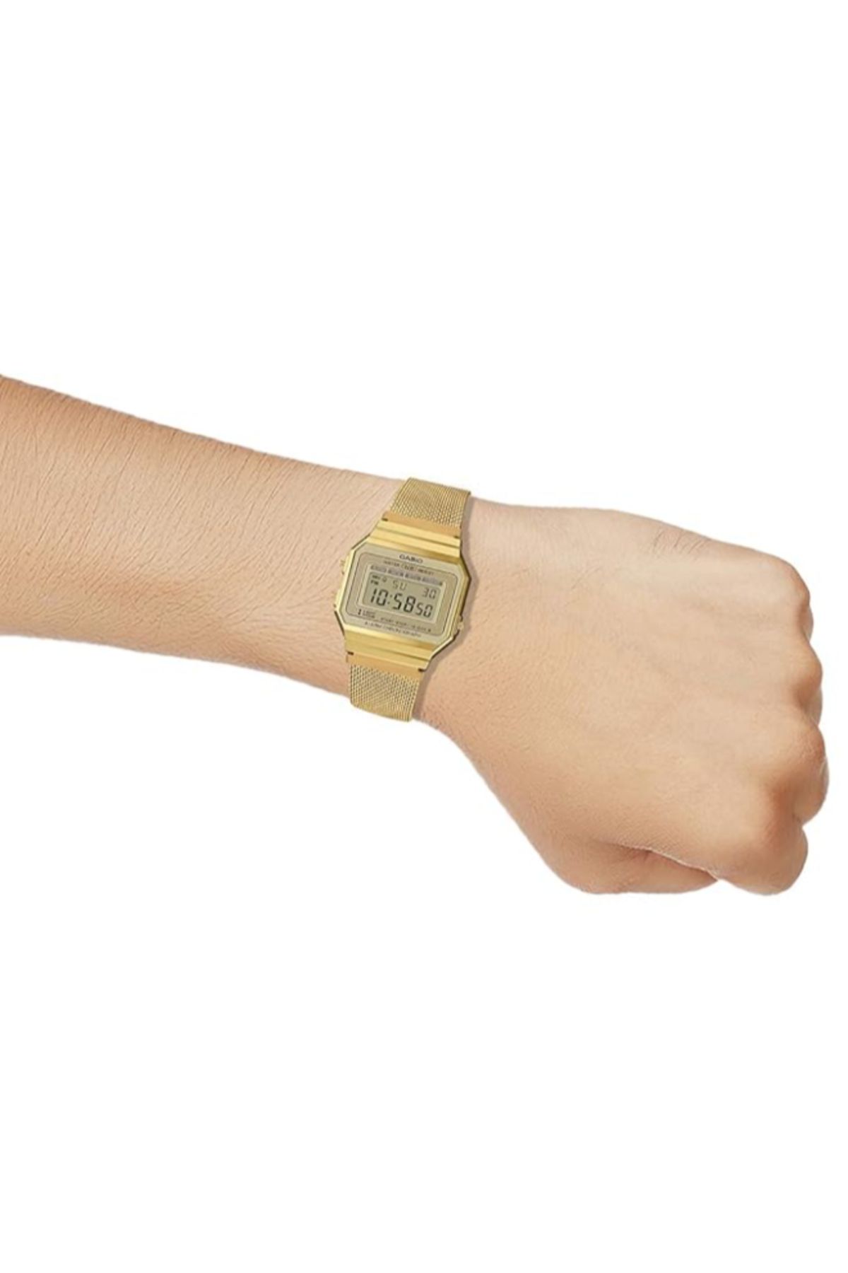 Casio-CASIO Unisex's Digital Gold Dial Watch - A700WMG-9ADF 5