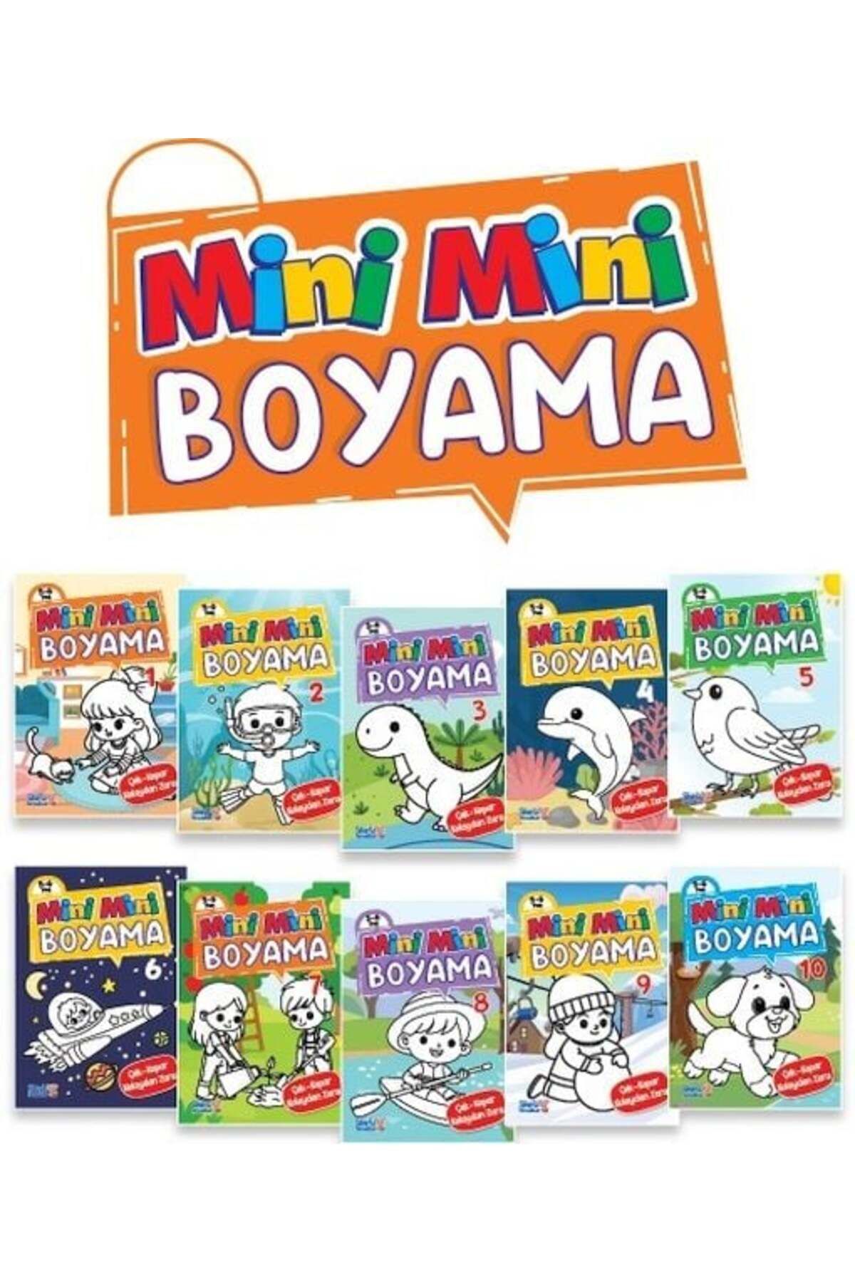Karatay Yayınları Mini Mini Boyama Kitabı Büyük Boy 10 Çeşit 50 Kitap