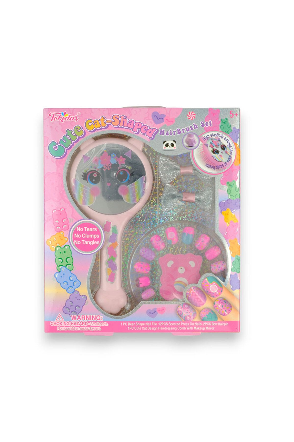 BAŞEL OYUNCAK Tokidas Cute Cat-Shaped Hairbrush Set T262