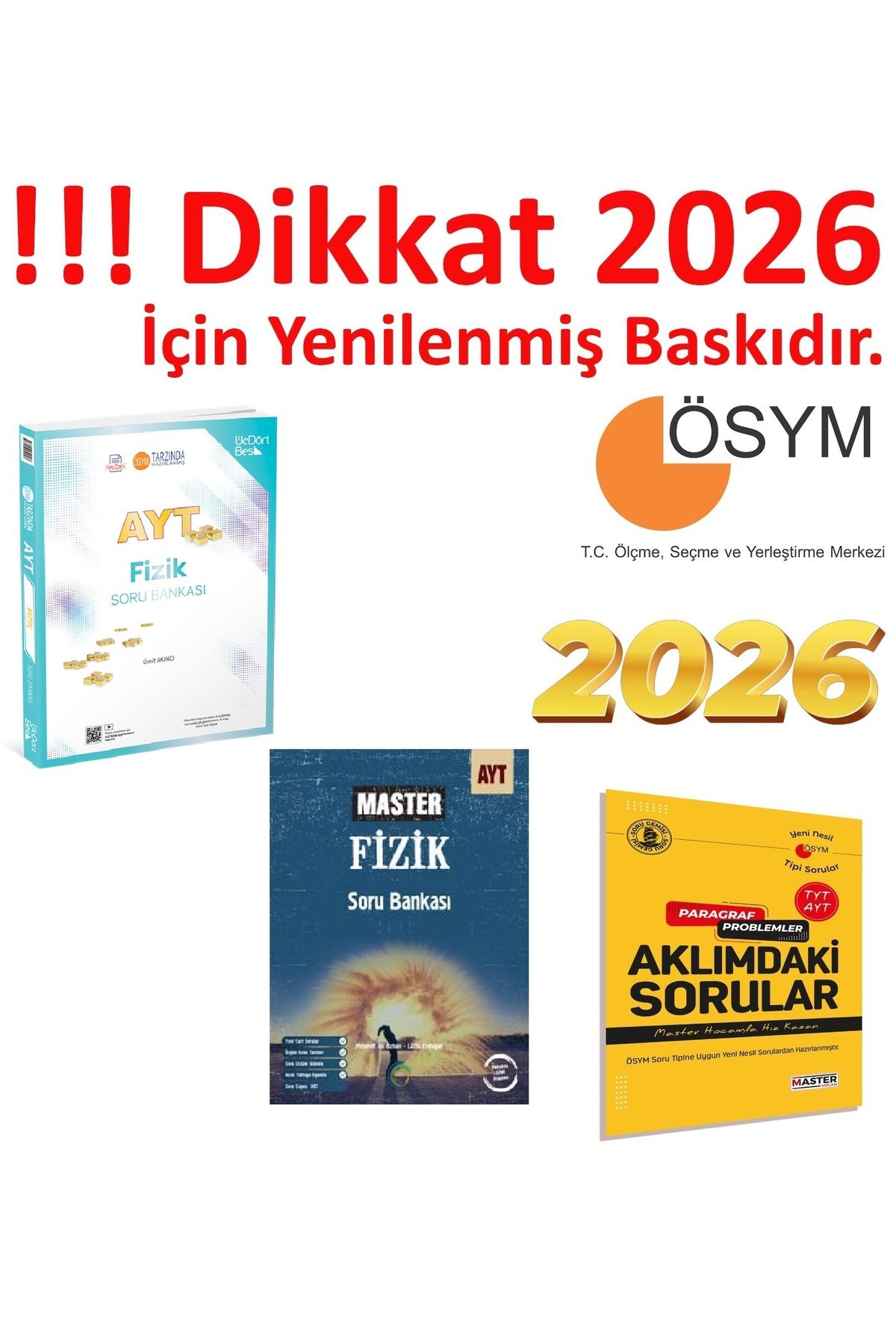 Üç Dört Beş Yayıncılık Üç dört Beş Yayıncılık AYT Fizik Soru Bankası & Okyanus Yayıncılık AYT Master Fizik Soru Bankası